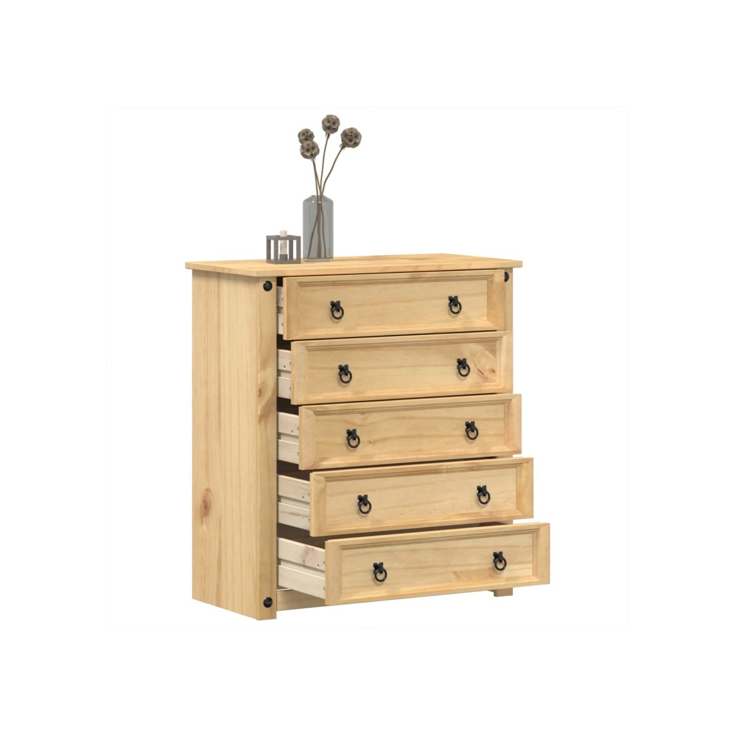 Commode Corona 80x40x89 cm bois massif de pin