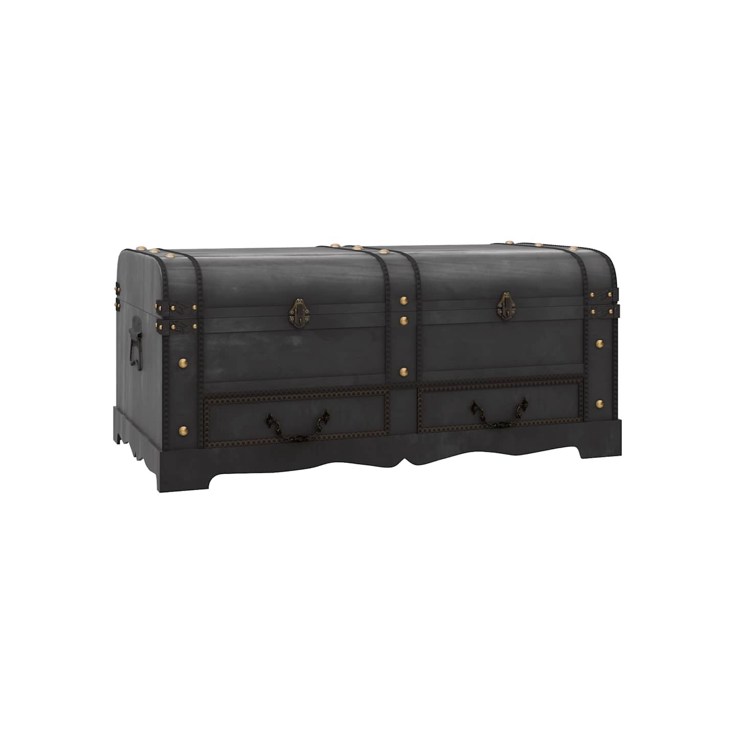 Coffre de rangement en bois Large Noir