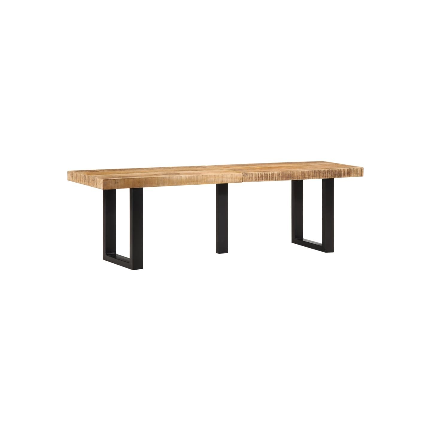 Banc 160 cm bois de manguier brut massif et acier