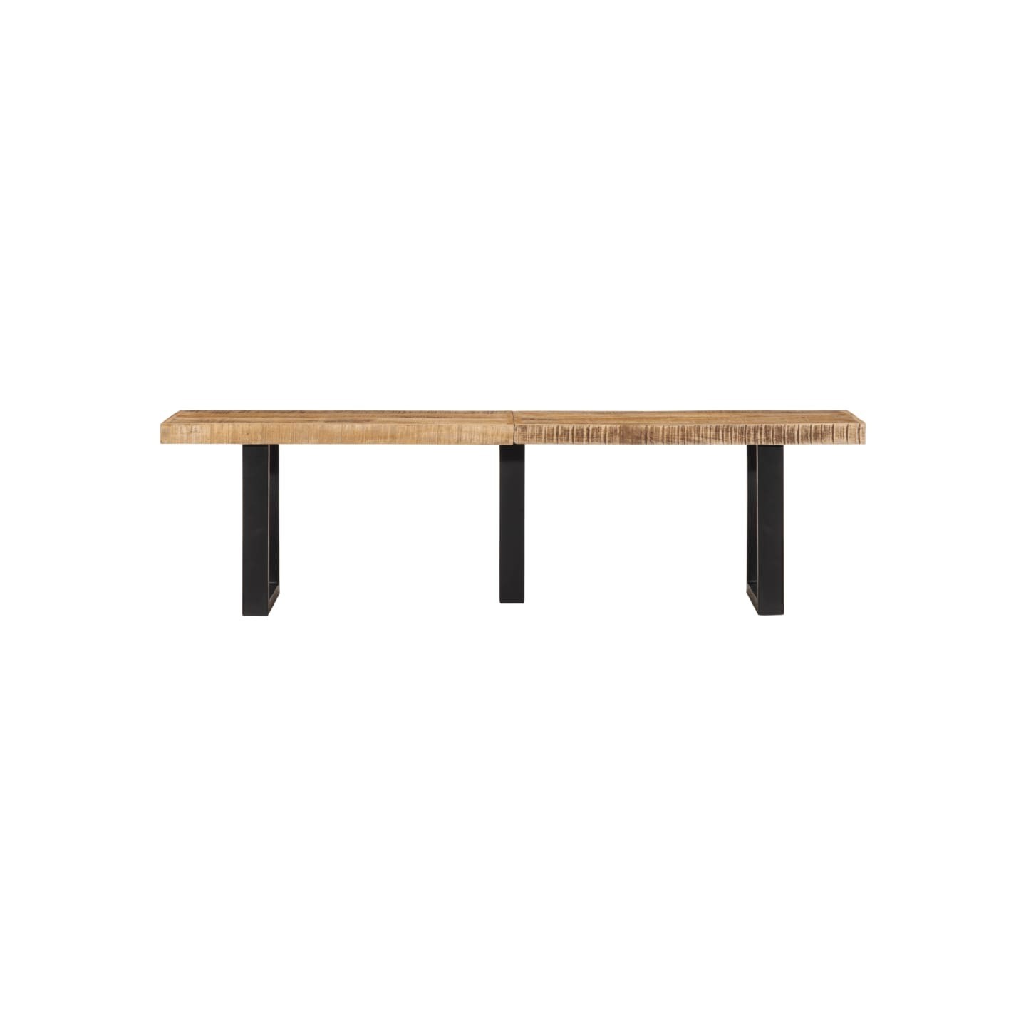 Banc 160 cm bois de manguier brut massif et acier