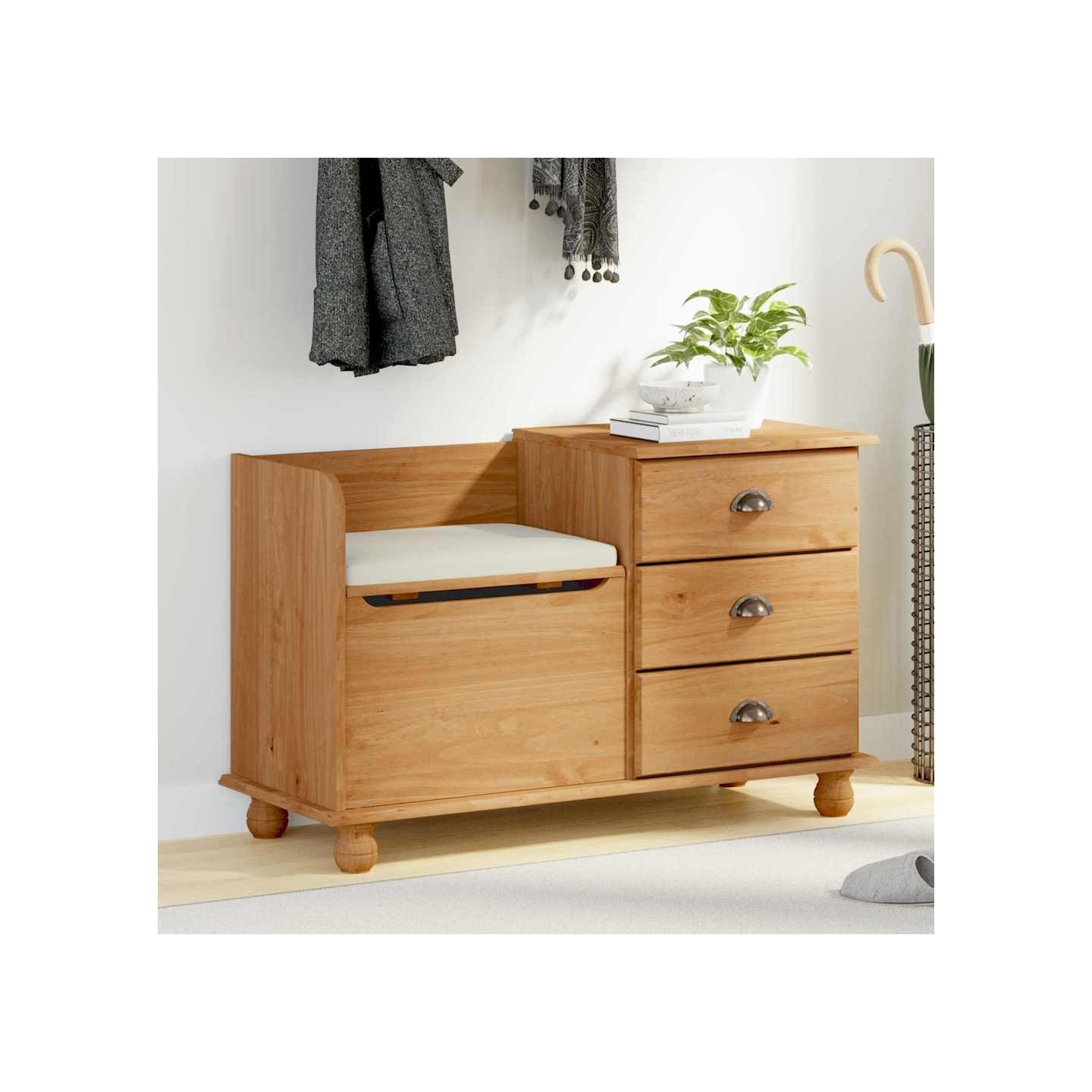 Banc de rangement avec tiroir ASKIM Marron 100 x 39 x 62 cm