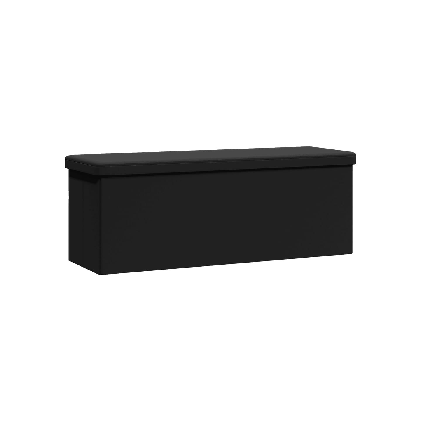 Banc de rangement pliable noir PVC