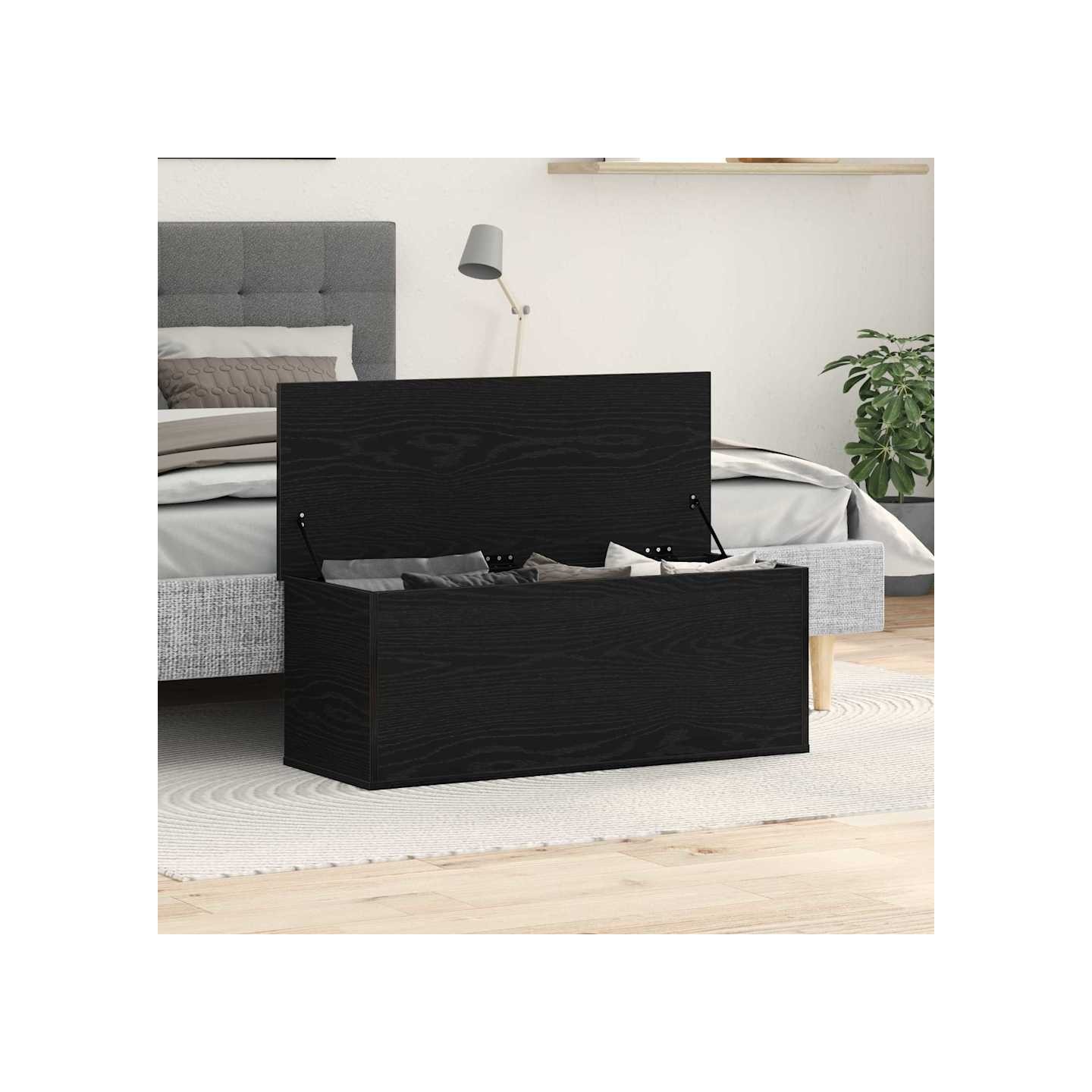 Boîte de Rangement Chêne noir 102 x 35 x 35 cm