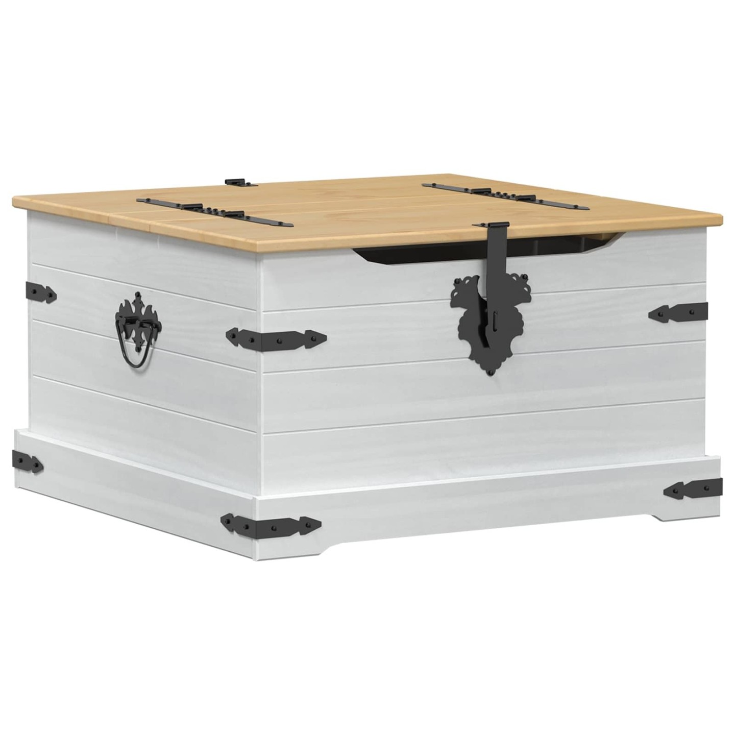Storage box avec étagère Blanc 78 x 78 x 45 cm Pin massif