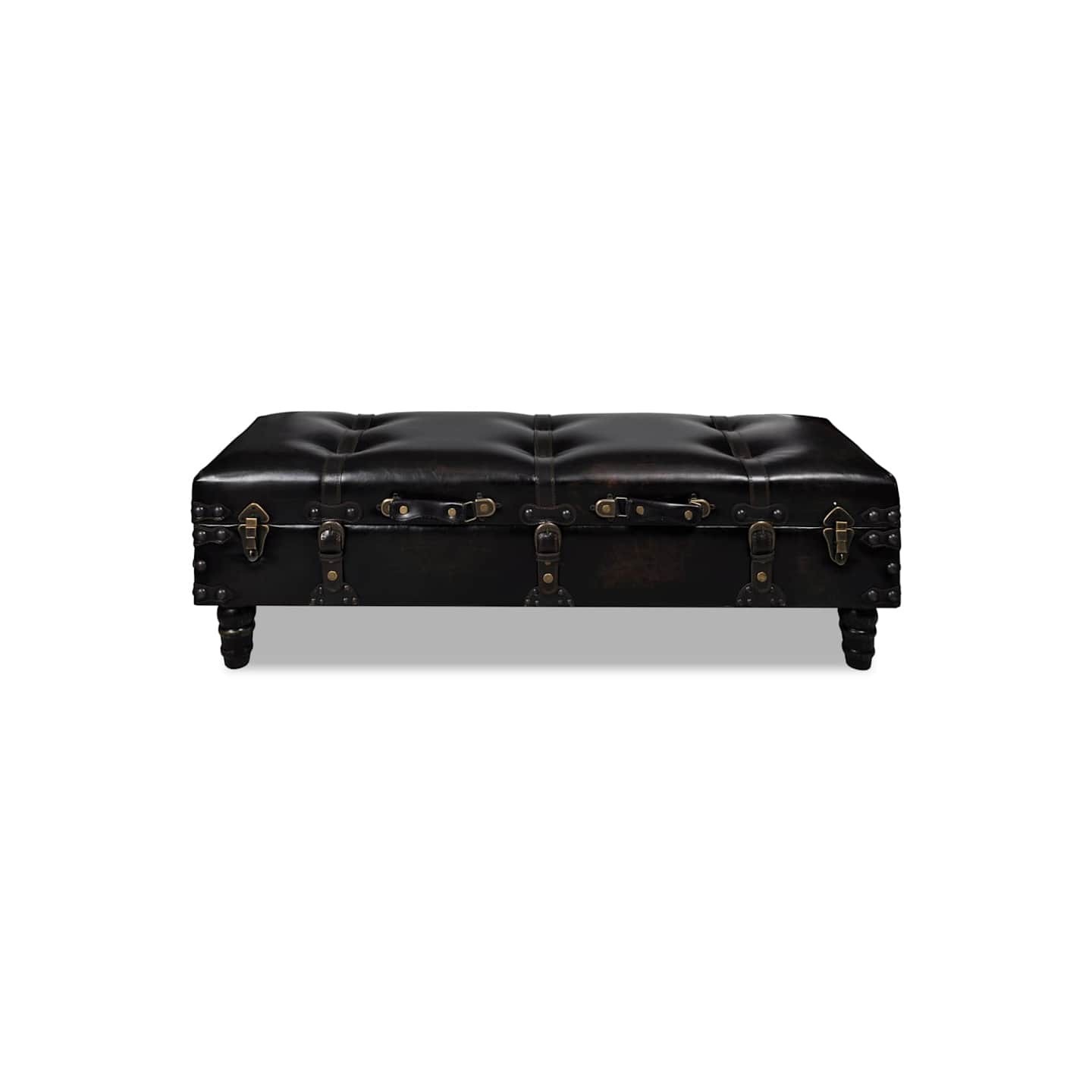 Banc long de rangement marron