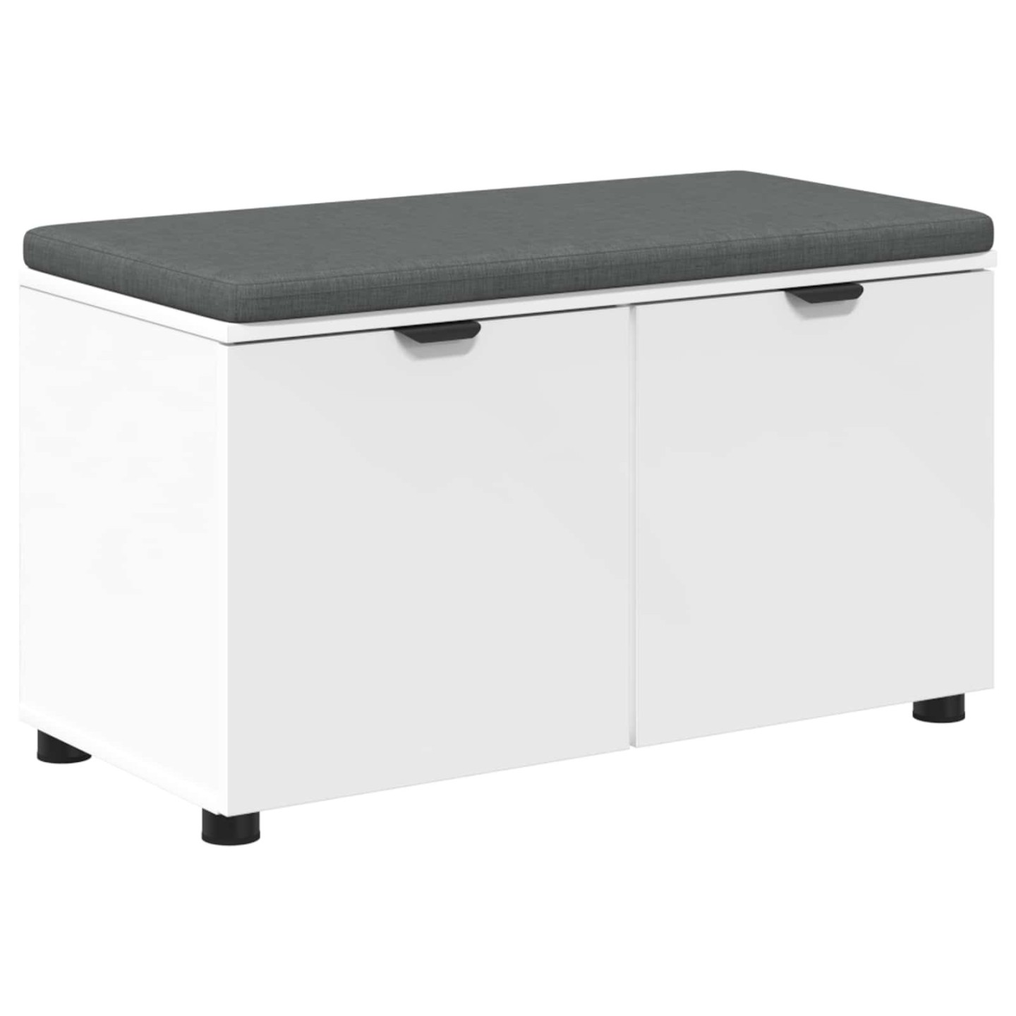 Banc d'entrée Blanc 80 x 38 x 46 cm Bois Ingénierie et Tissu