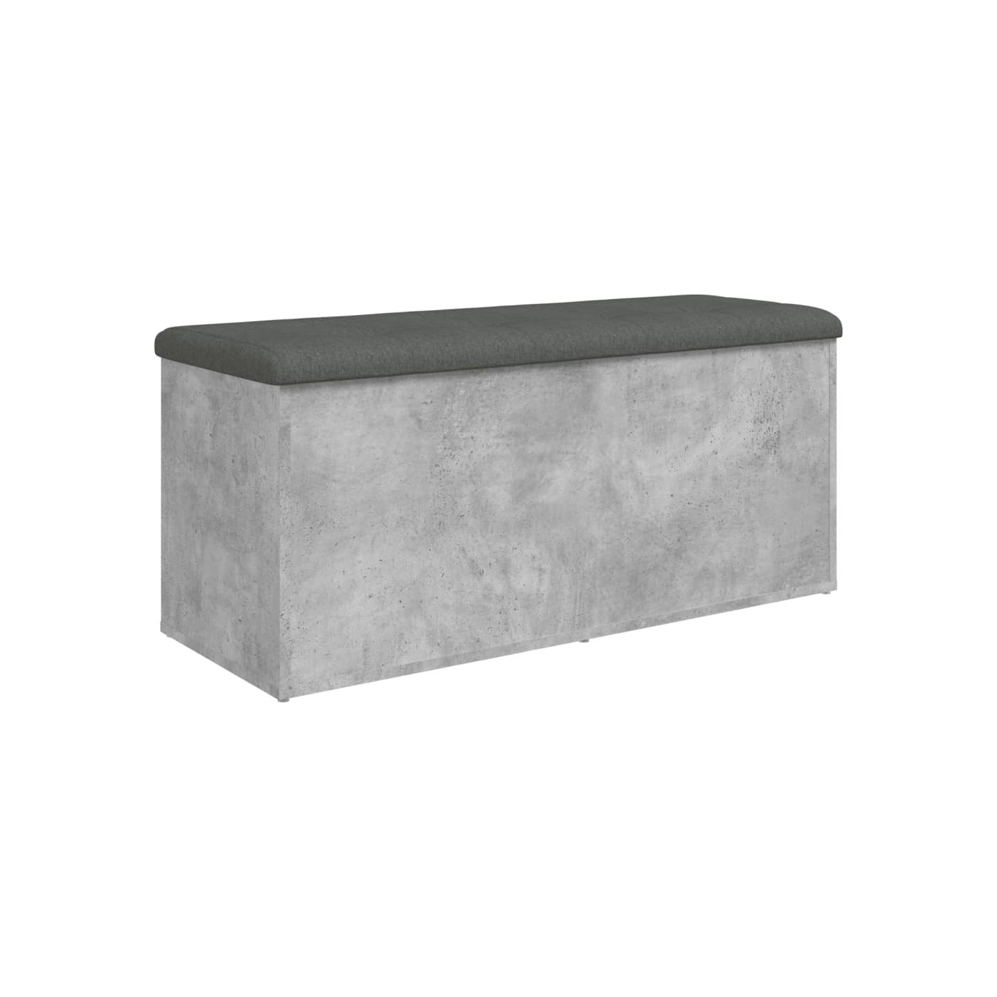 Banc de rangement gris béton 102x42x45 cm bois d'ingénierie