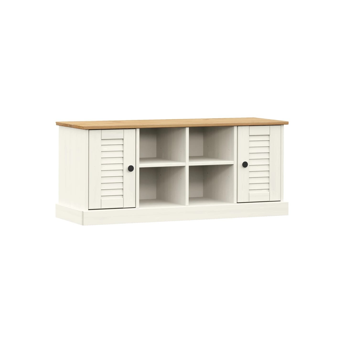 Banc à chaussures VIGO blanc 106x35x45 cm bois massif de pin