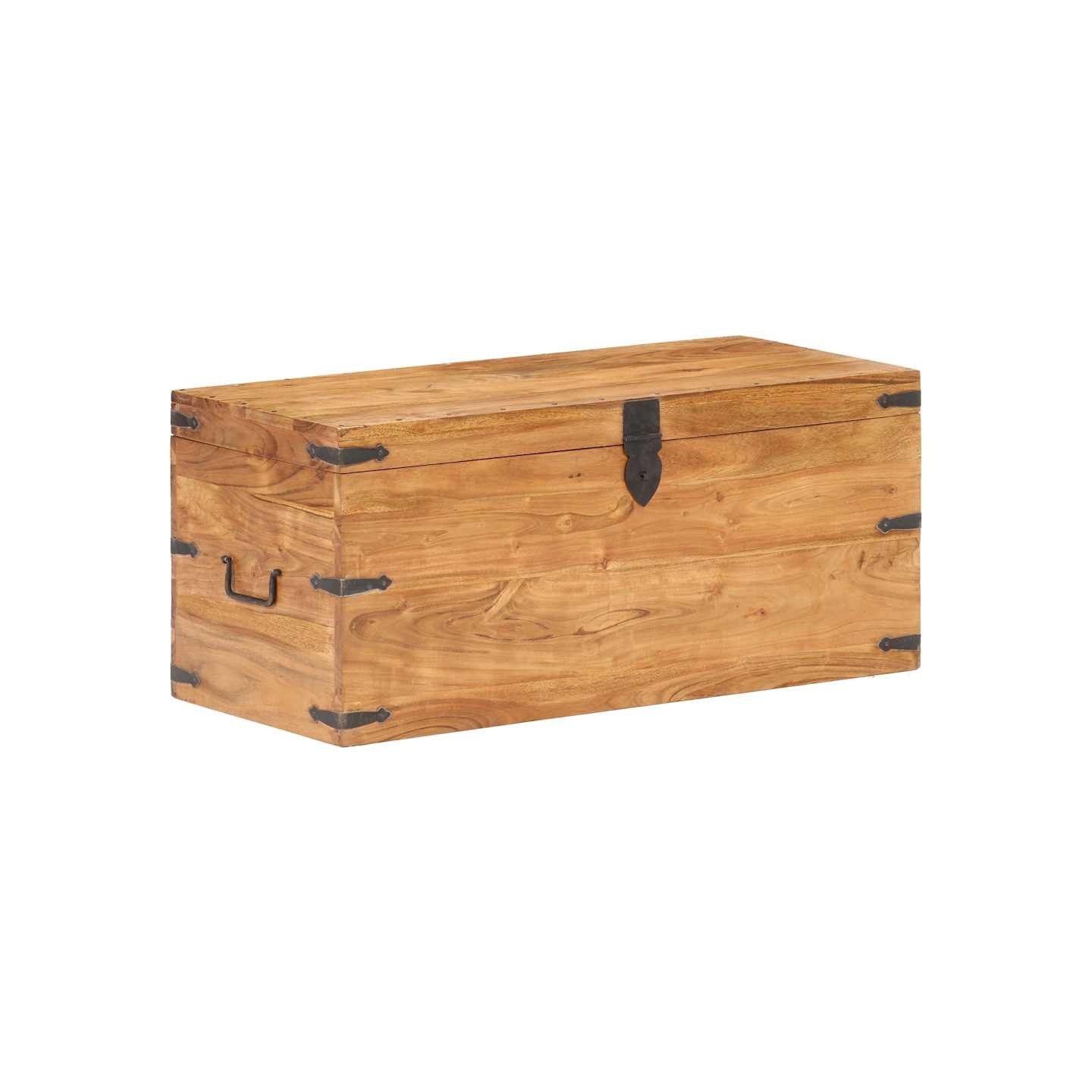 Coffre 90x40x40 cm Bois d'acacia solide