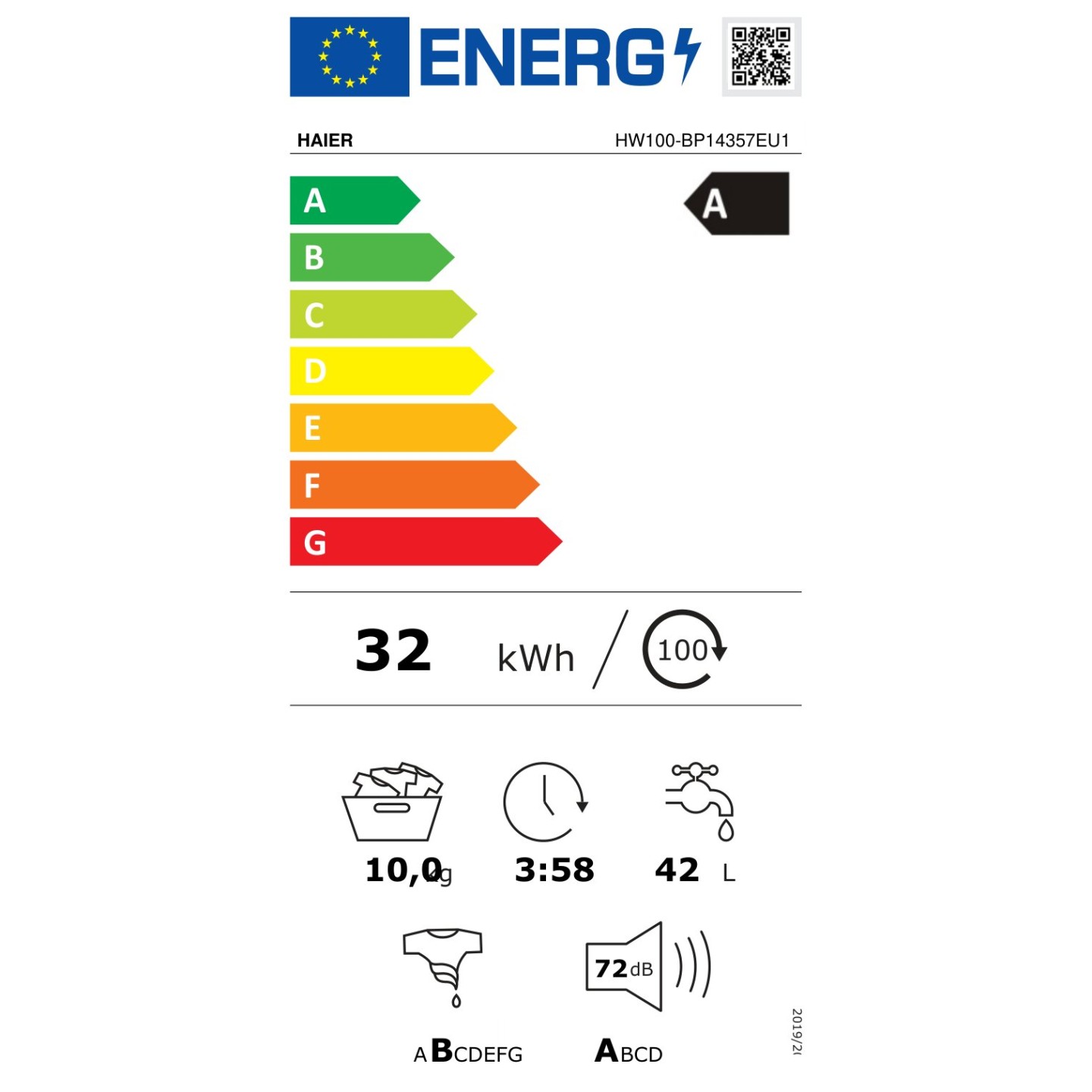 Lave-linge Haier HW100BP14357EU1 10 kg 1400 tr | Nimestore