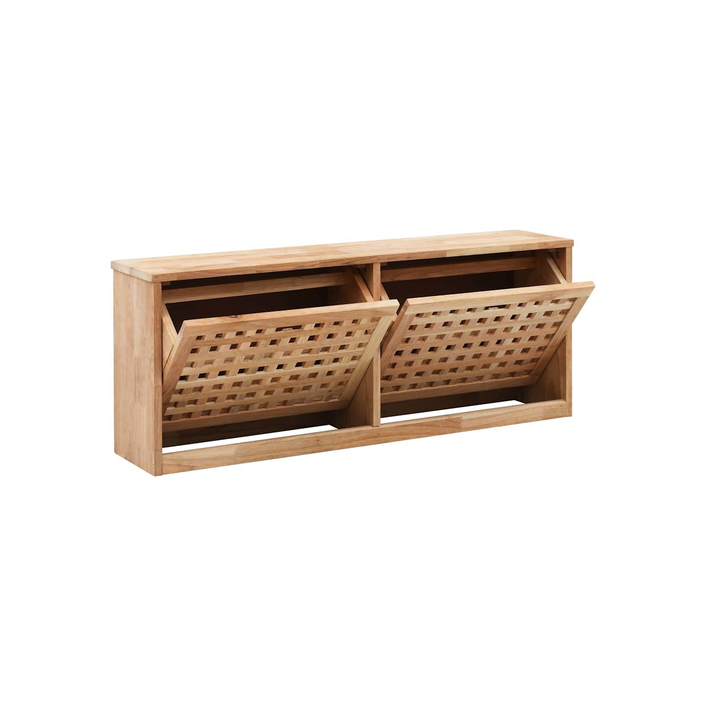 Banc de rangement de chaussures 94x20x38cm Bois massif de noyer