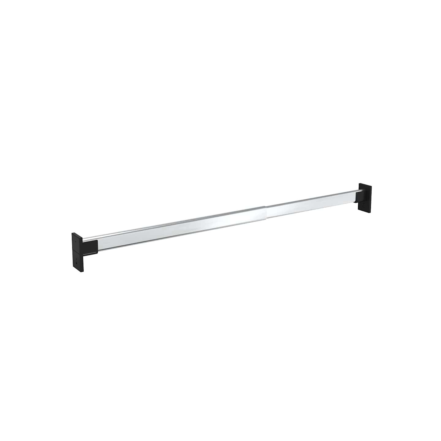 Rails de garde-robe télescopiques 2 pcs Argenté 58-100 cm