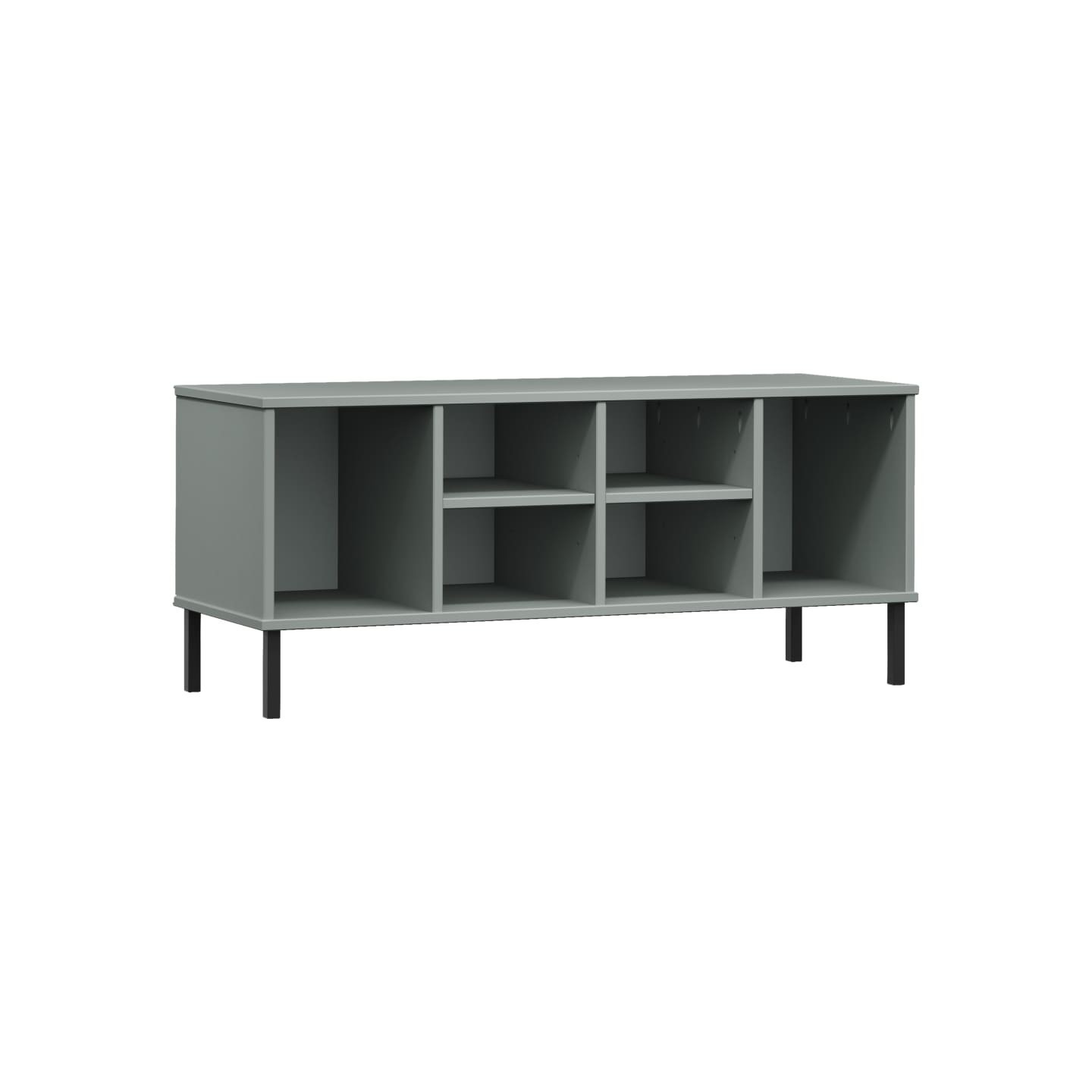 Étagère à chaussures pieds en métal Gris 106x35x45 cm Bois OSLO