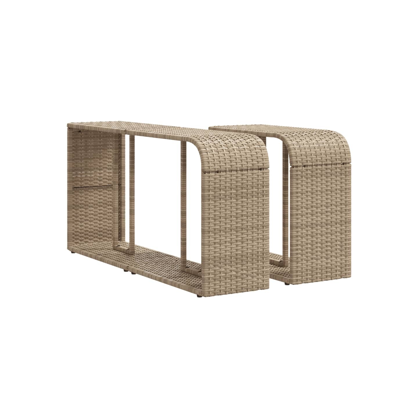 Étagères de rangement 2 pcs beige résine tressée