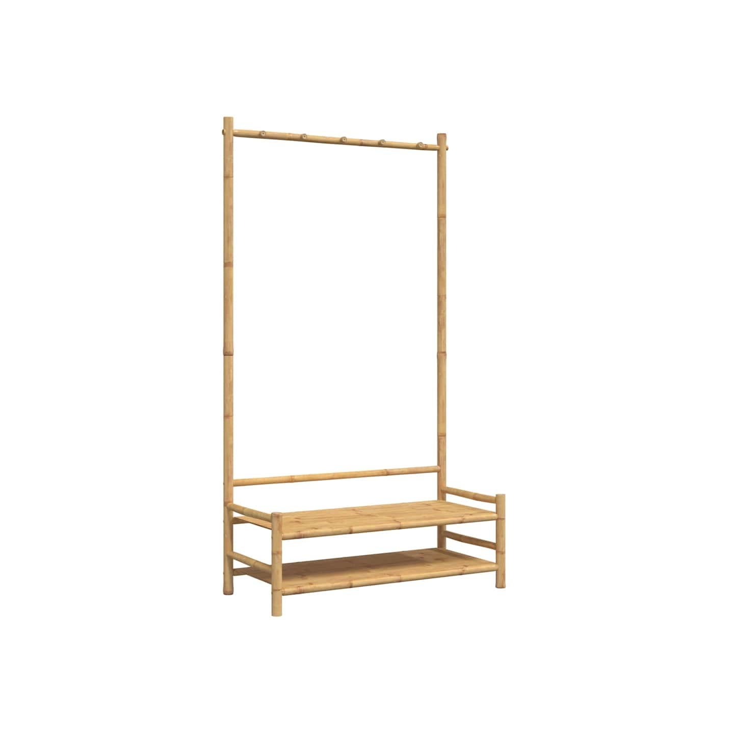 Porte-vêtement avec étagères 103x40x183 cm bambou
