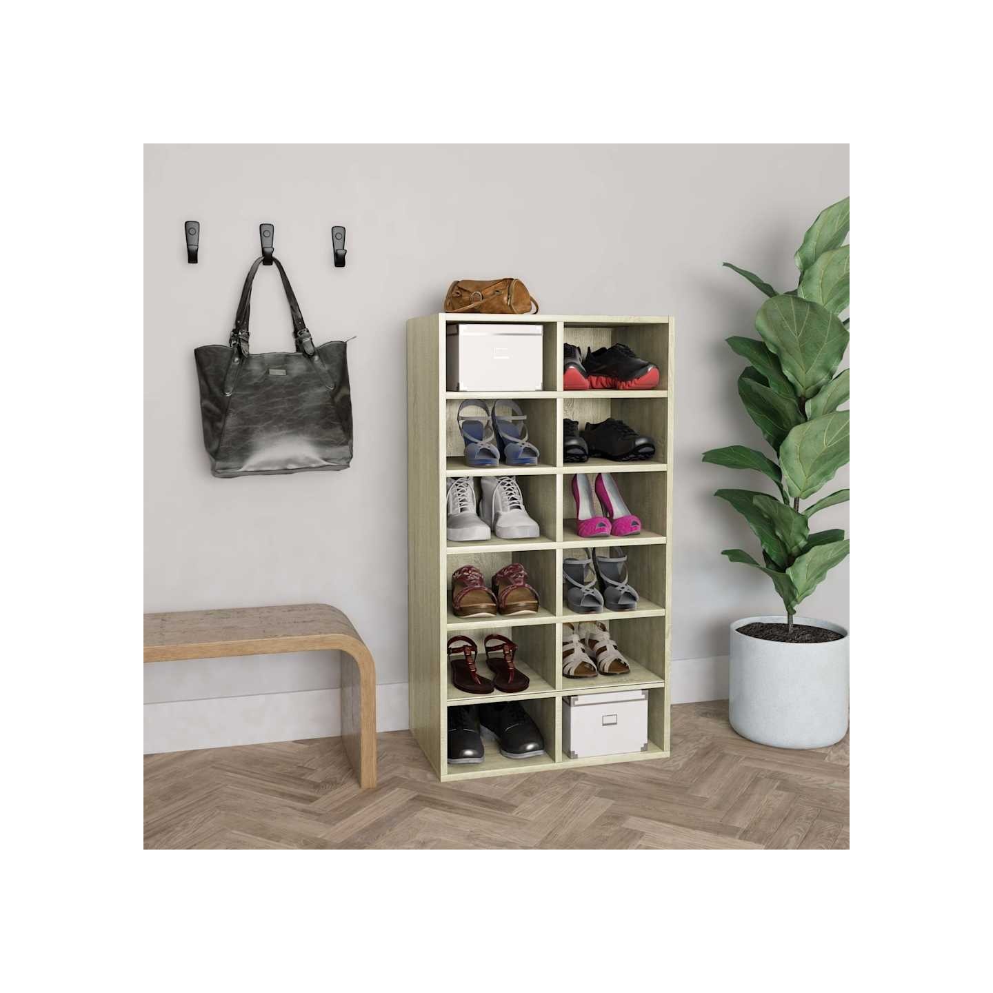 Étagère à chaussures Chêne sonoma 54x34x100,5 cm