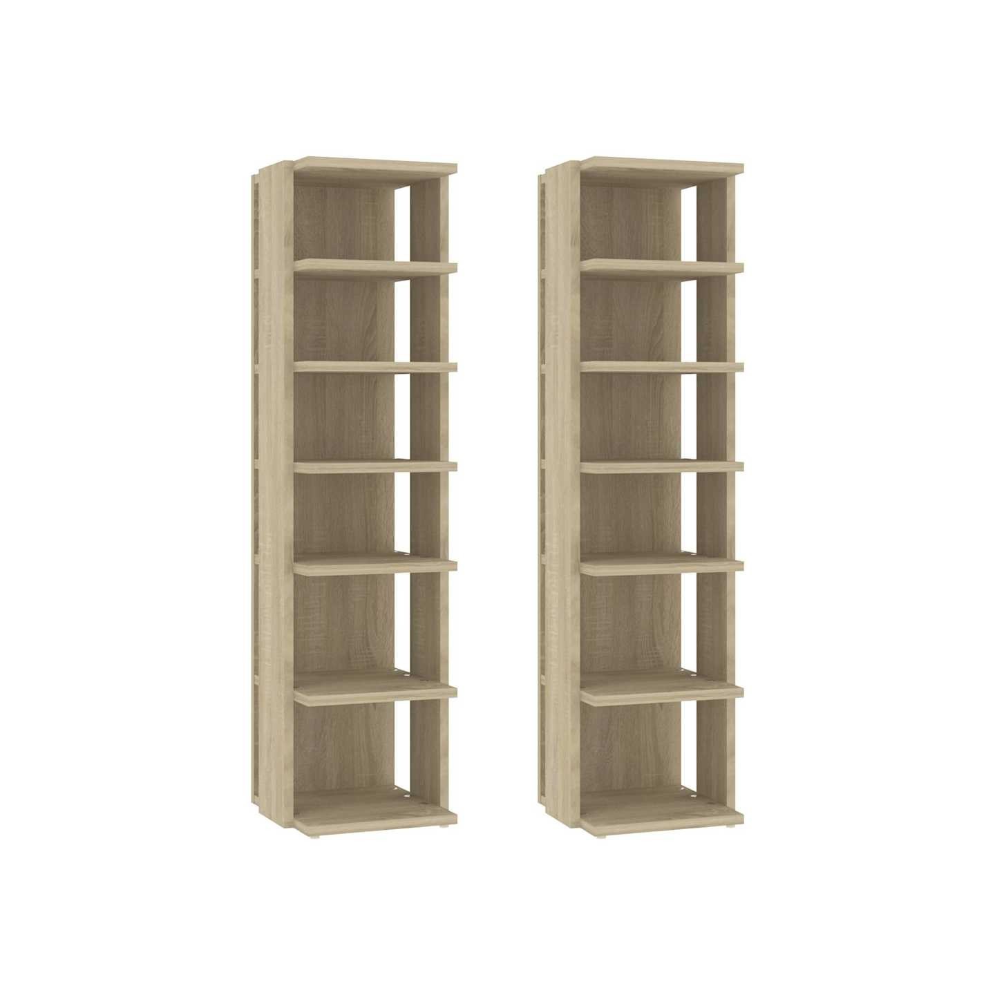 Armoires à chaussures 2 pcs Chêne Sonoma 27,5x27x102 cm