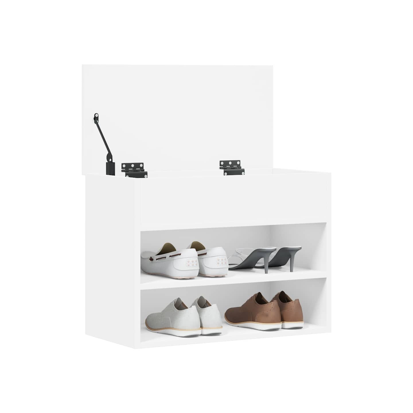 Banc à chaussures Blanc 60x30x45 cm Bois d’ingénierie