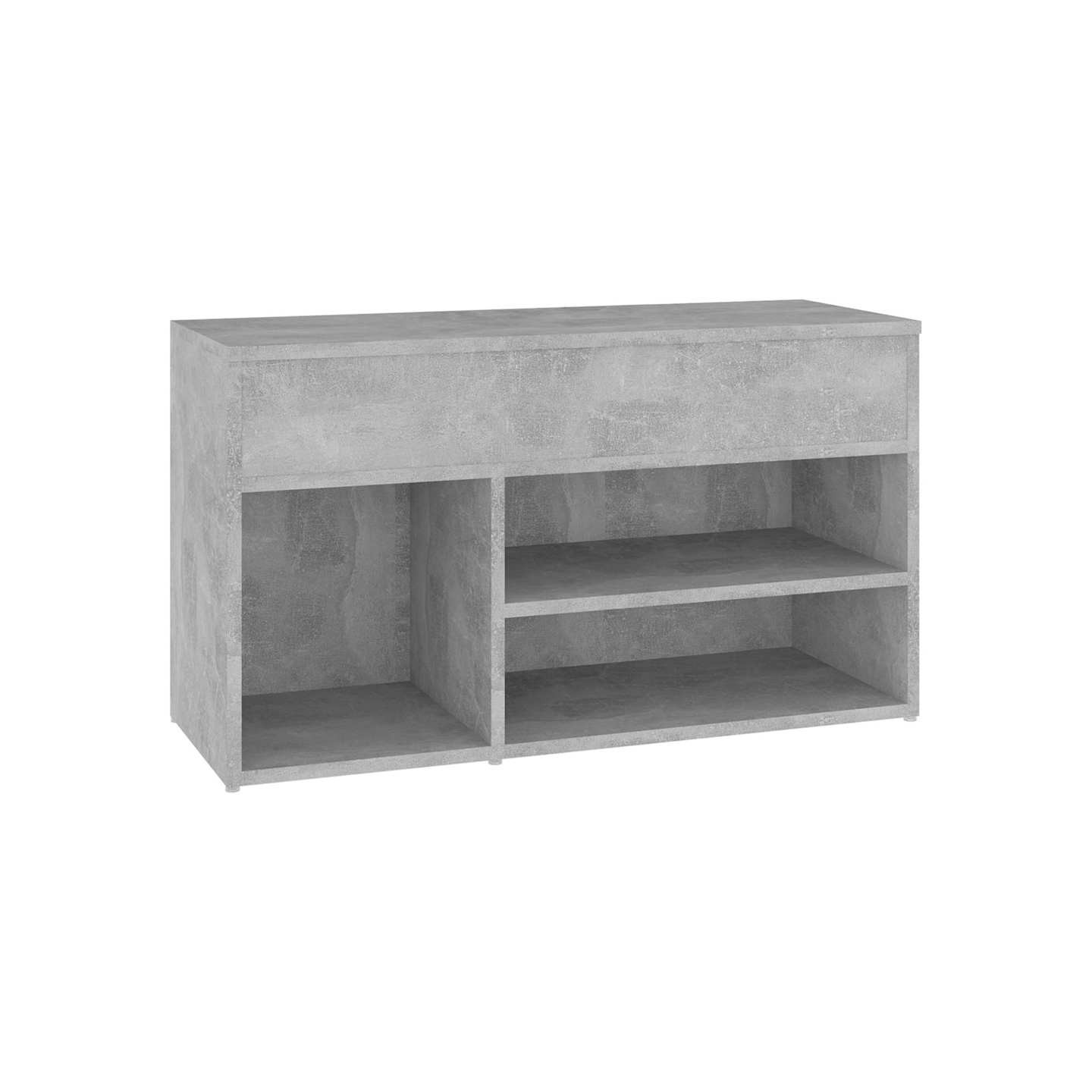 Banc à chaussures Gris béton 80x30x45 cm Bois d'ingénierie