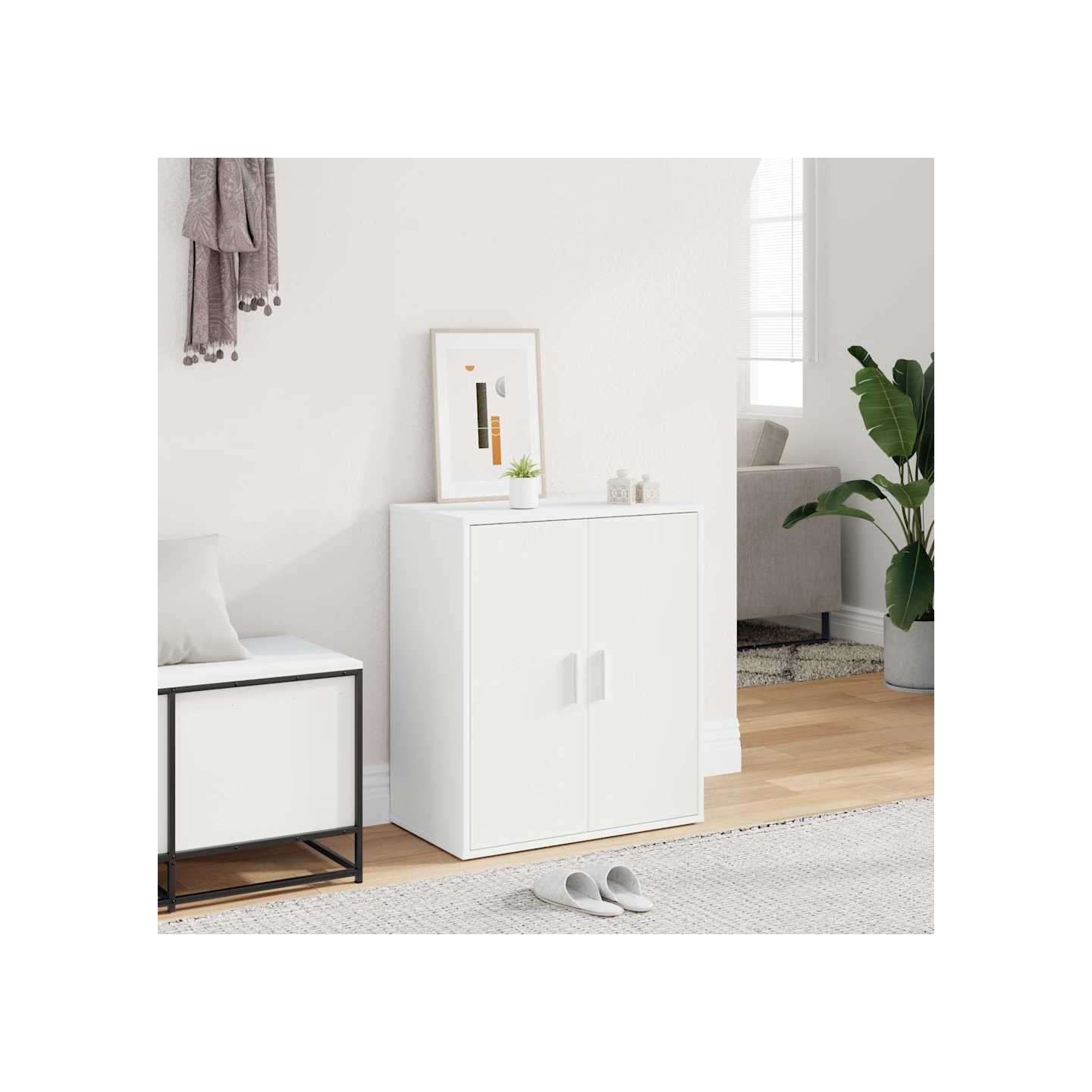 Armoire à chaussures Blanc 60x35x70 cm Bois d’ingénierie