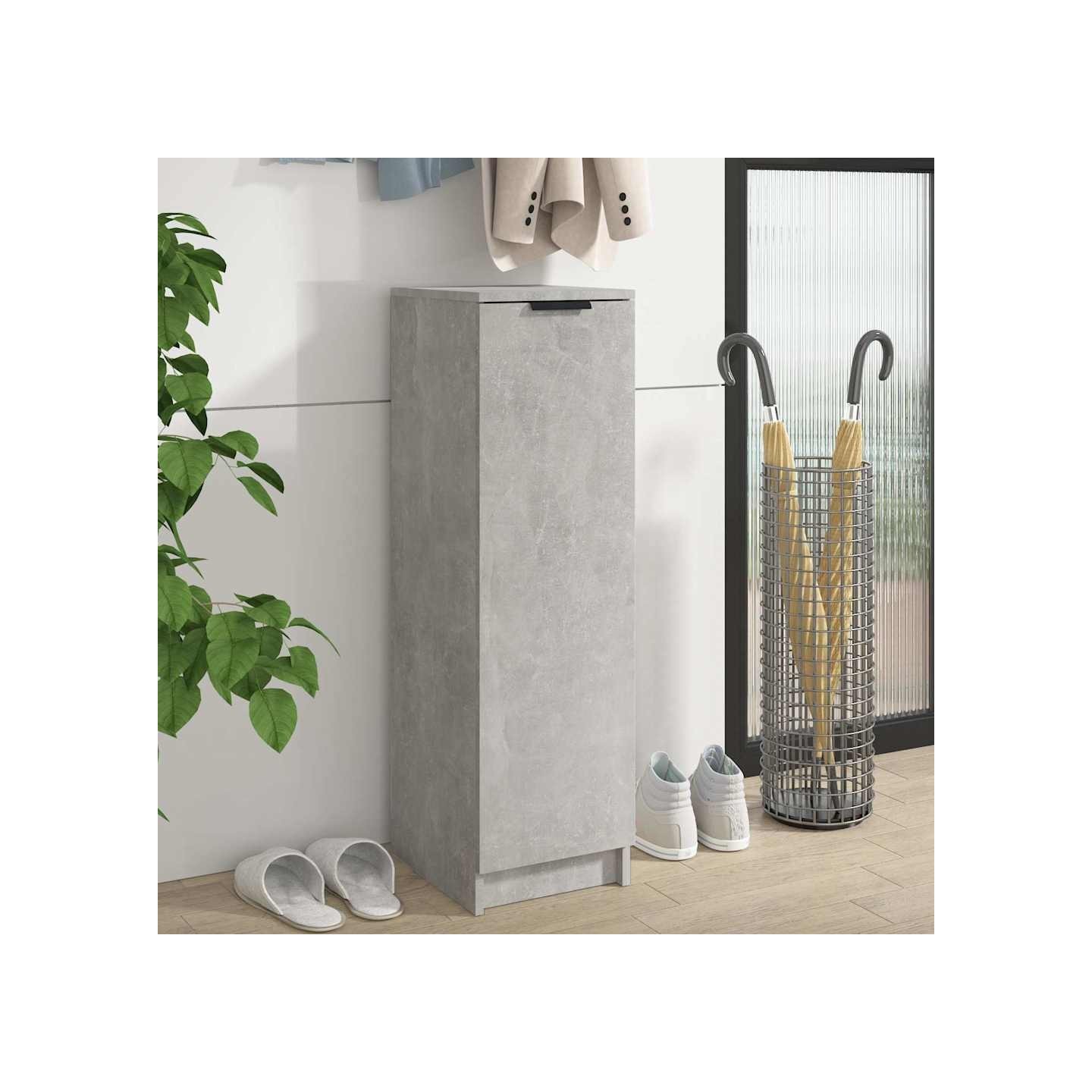 Armoire à chaussures Gris béton 30x35x100 cm Bois d'ingénierie