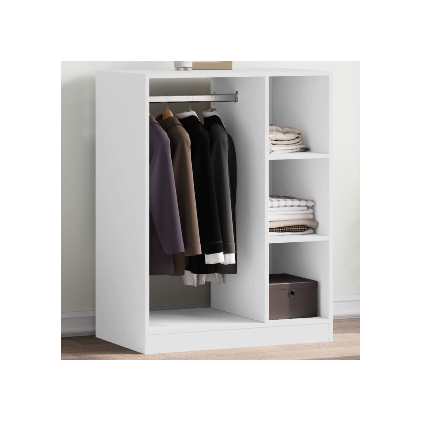 Garde-robe blanc 77x48x102 cm bois d'ingénierie