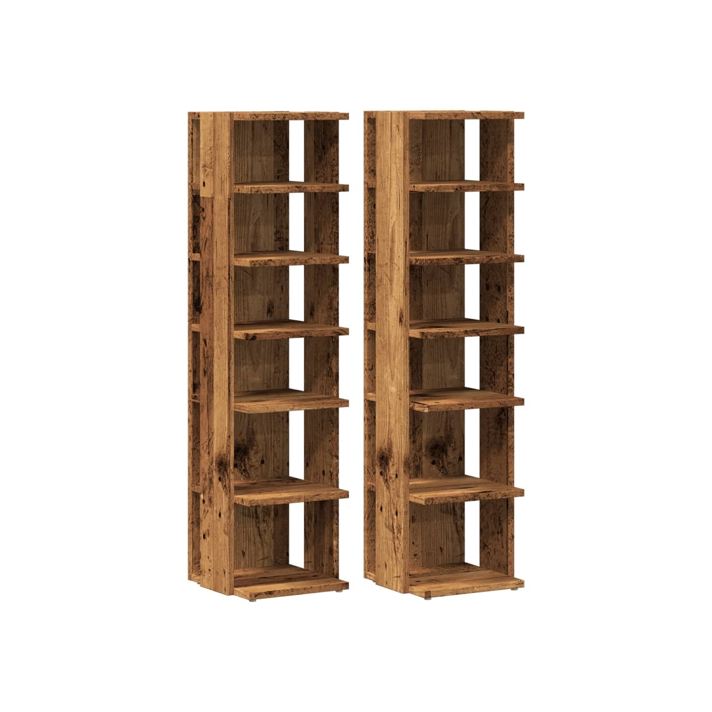 Armoires à chaussures 2 pcs vieux bois bois d'ingénierie