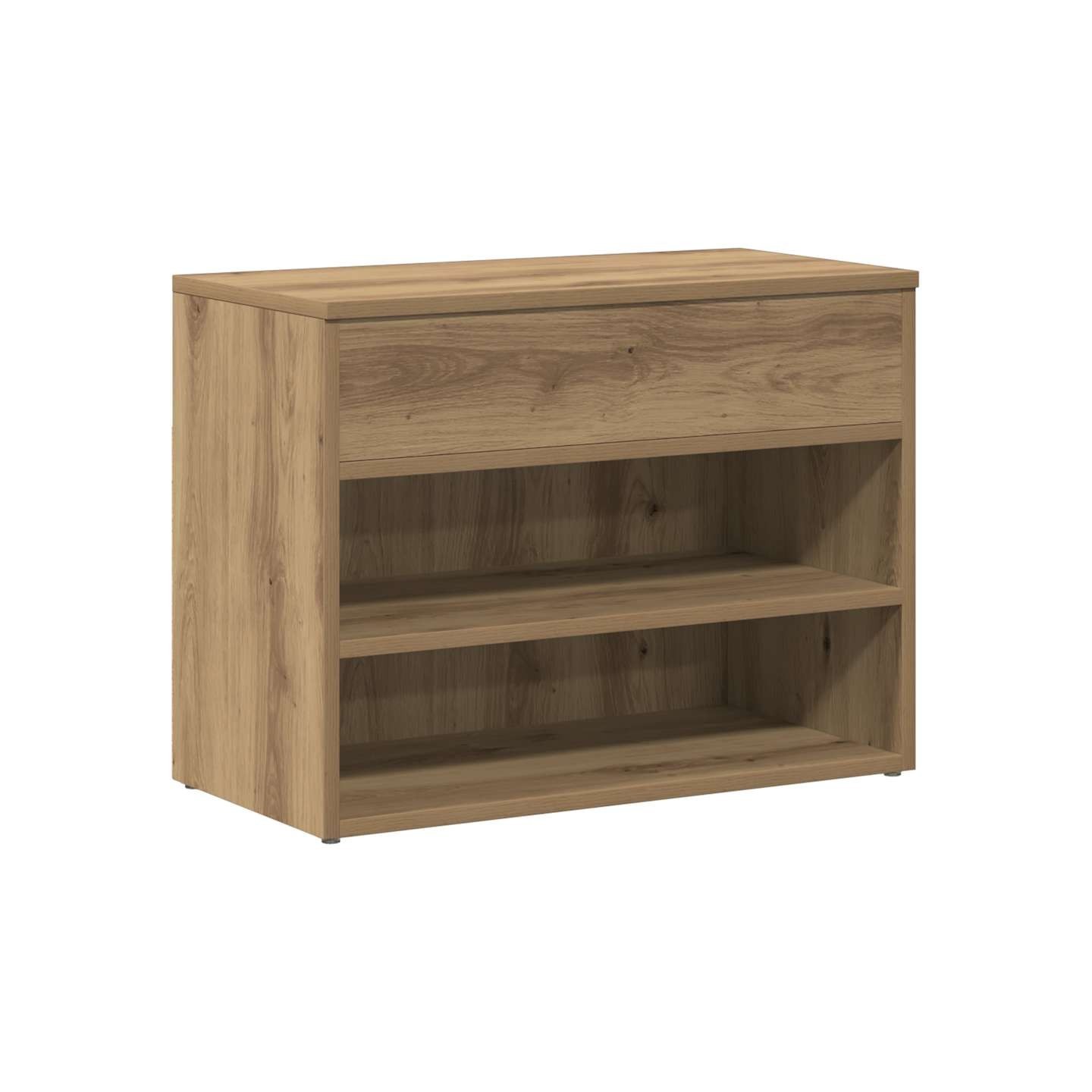 Banc à chaussures chêne artisanal 60x30x45 cm bois d'ingénierie