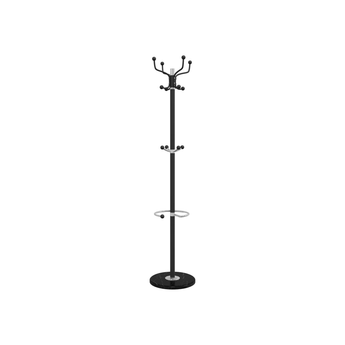 Porte-manteau avec porte-parapluie noir fer enduit de poudre