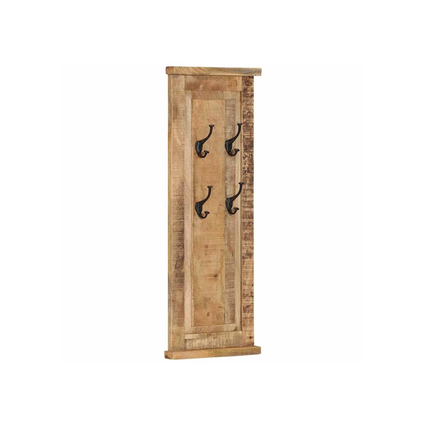 Porte-manteaux 2 pcs Bois massif de manguier 38x100 cm