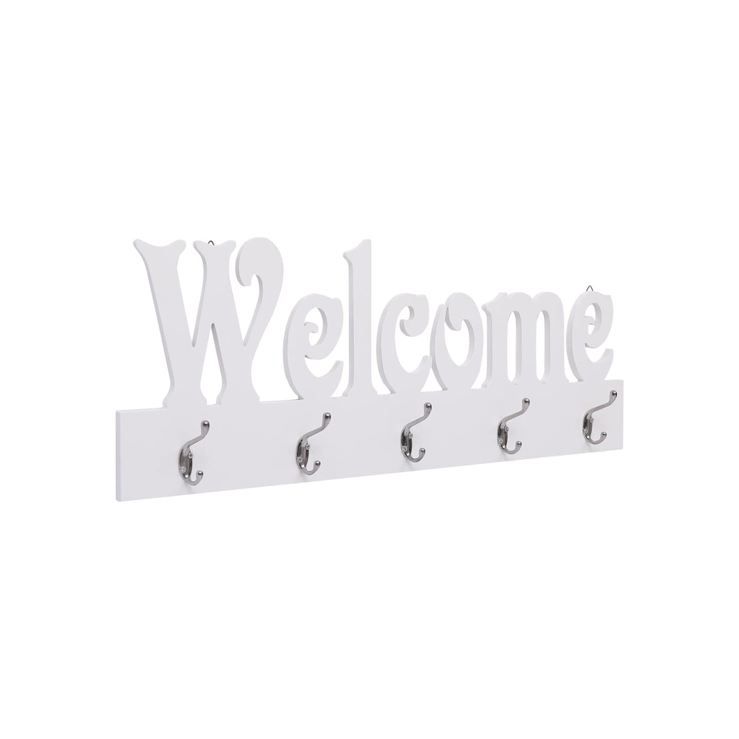Porte-manteau mural WELCOME Blanc 74x29,5 cm