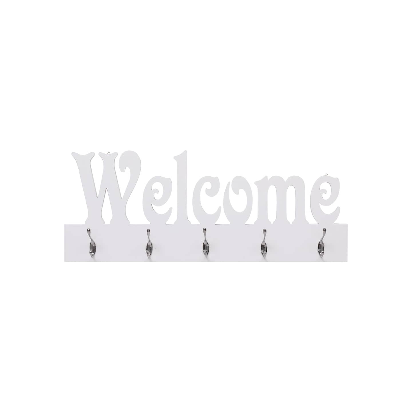 Porte-manteau mural WELCOME Blanc 74x29,5 cm