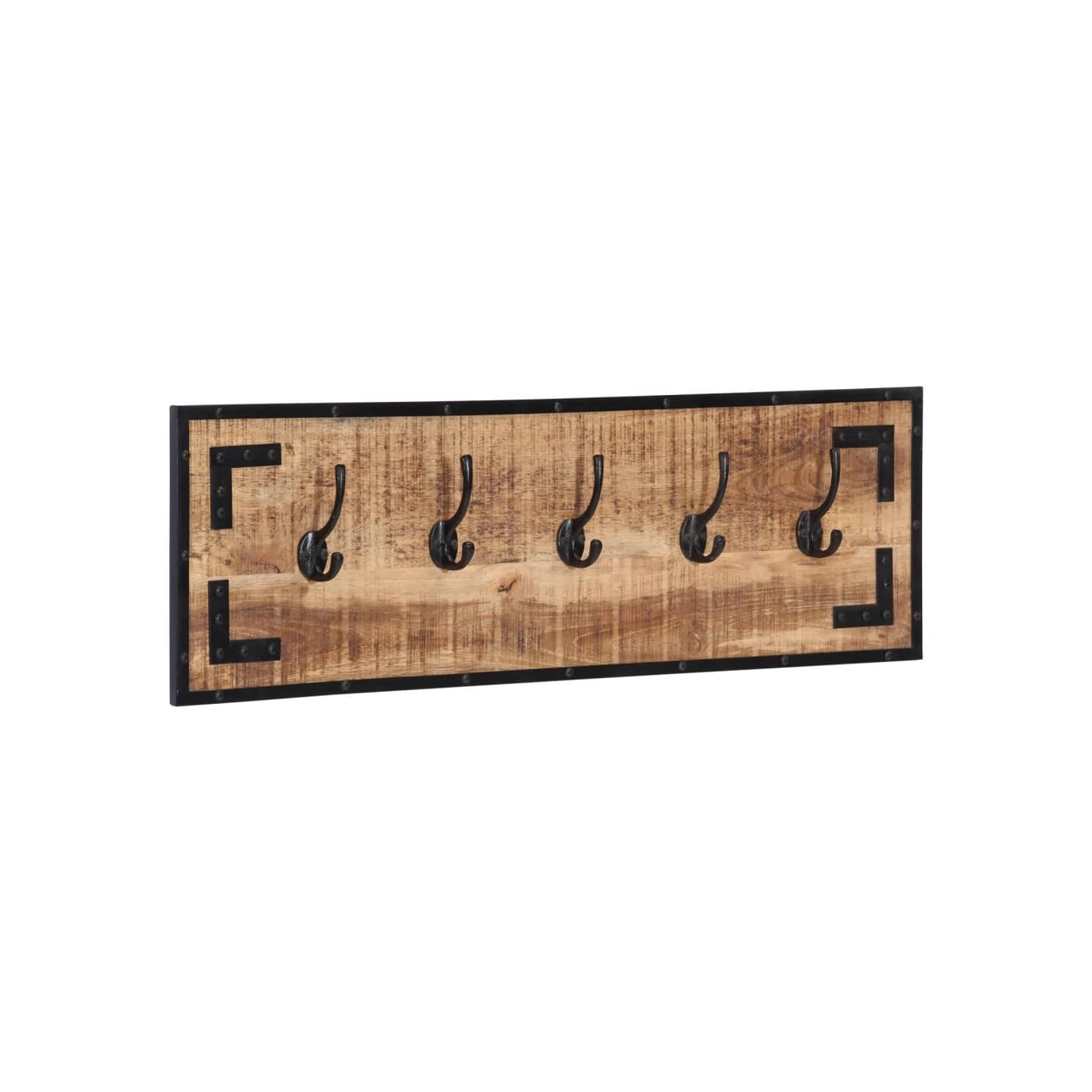 Porte-manteaux 2 pcs 80x8x25 cm bois de manguier massif brut