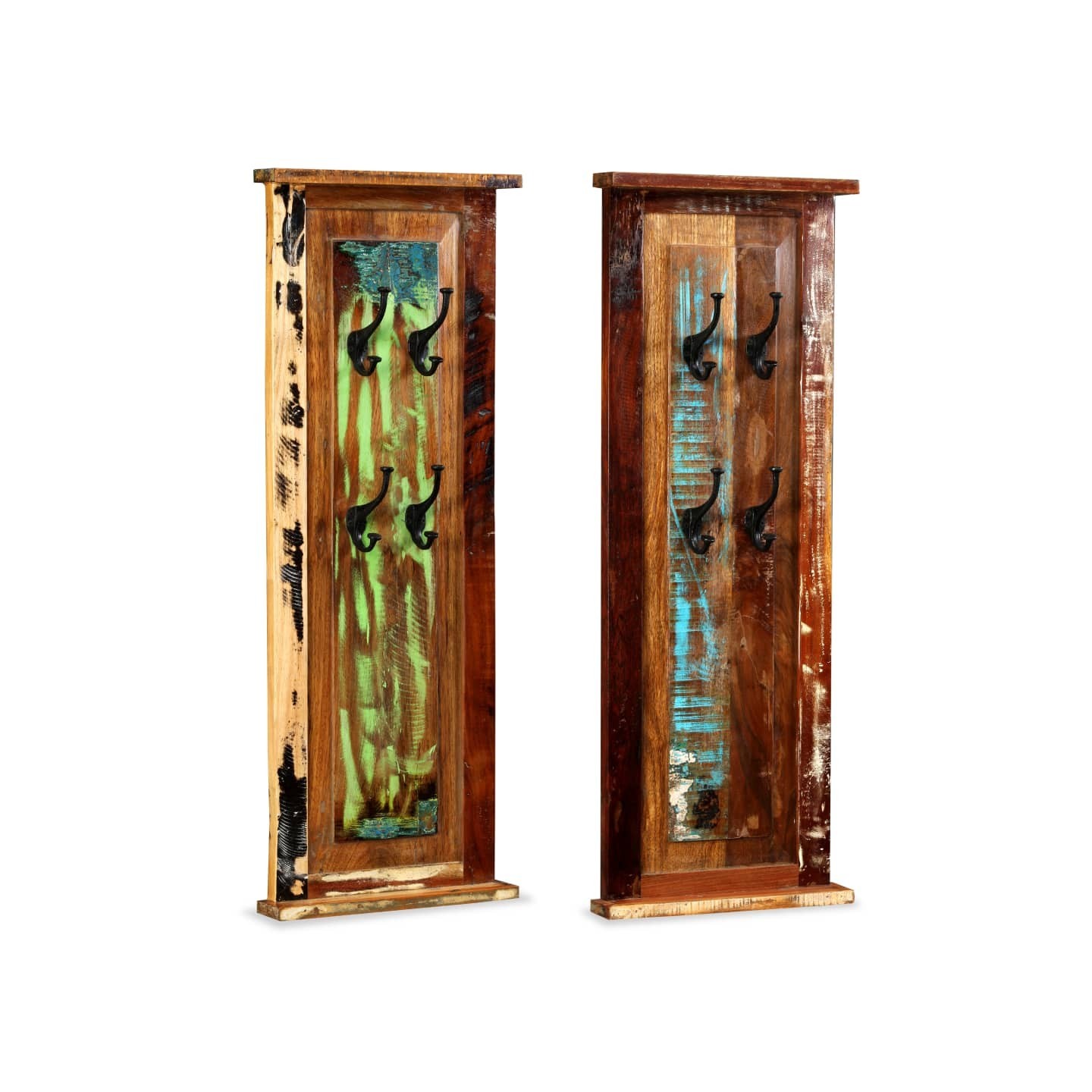 Porte-manteau 2 pcs Bois de récupération massif 38x100 cm