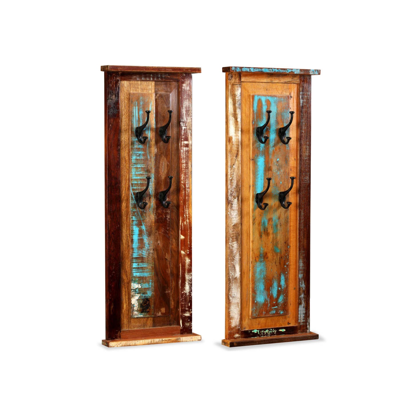 Porte-manteau 2 pcs Bois de récupération massif 38x100 cm