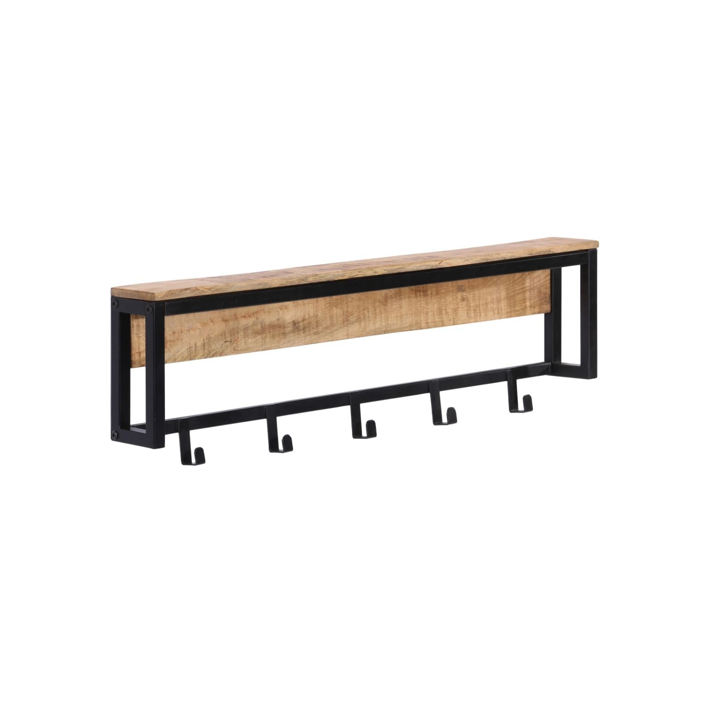 Porte-manteau 87x10x27 cm bois de manguier massif brut