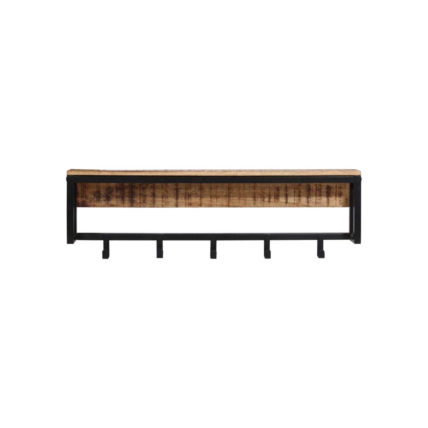 Porte-manteau 87x10x27 cm bois de manguier massif brut