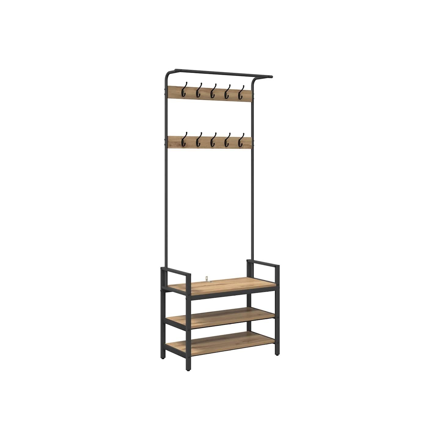 Porte-manteau avec étagère Chêne artisanal 75 x 34 x 184 cm