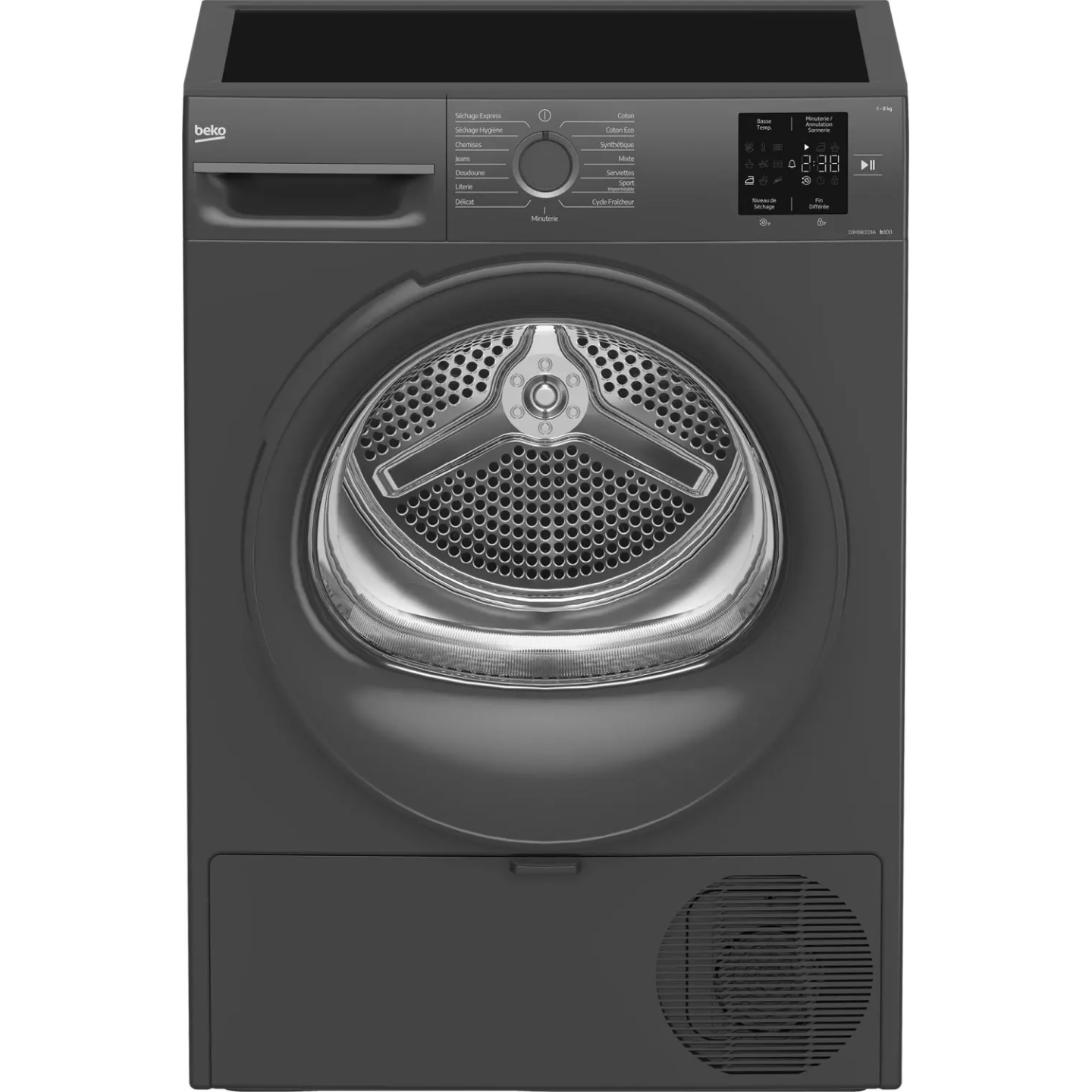 Sèche-linge pompe à chaleur Beko D3H18CC01A 8 kg noir | Nimestore