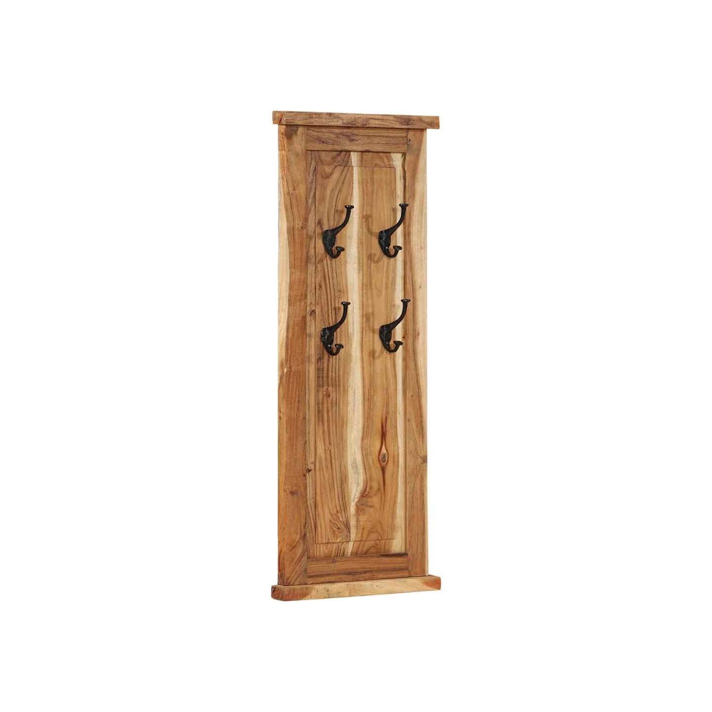 Porte-manteaux 2 pcs Bois massif d'acacia 38x100 cm
