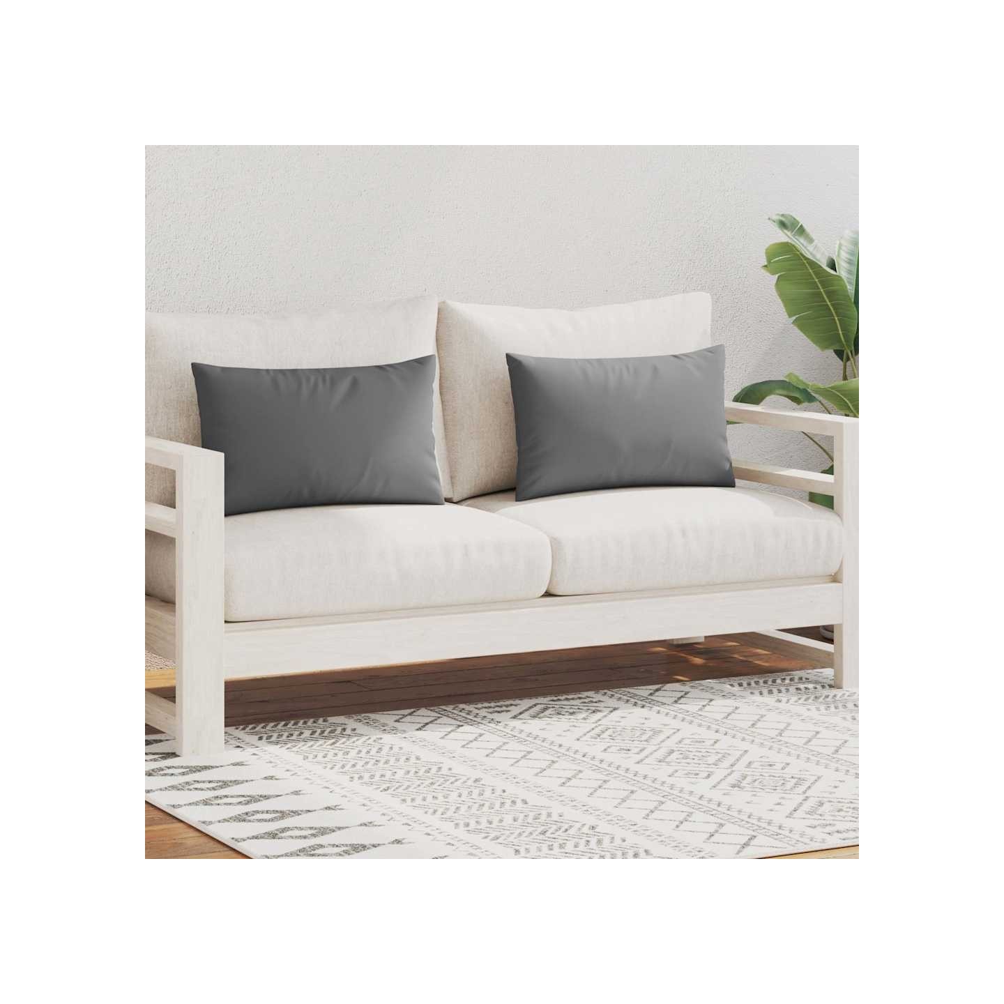 Oreiller d'extérieur lot de 2 60 x 40 cm Gris