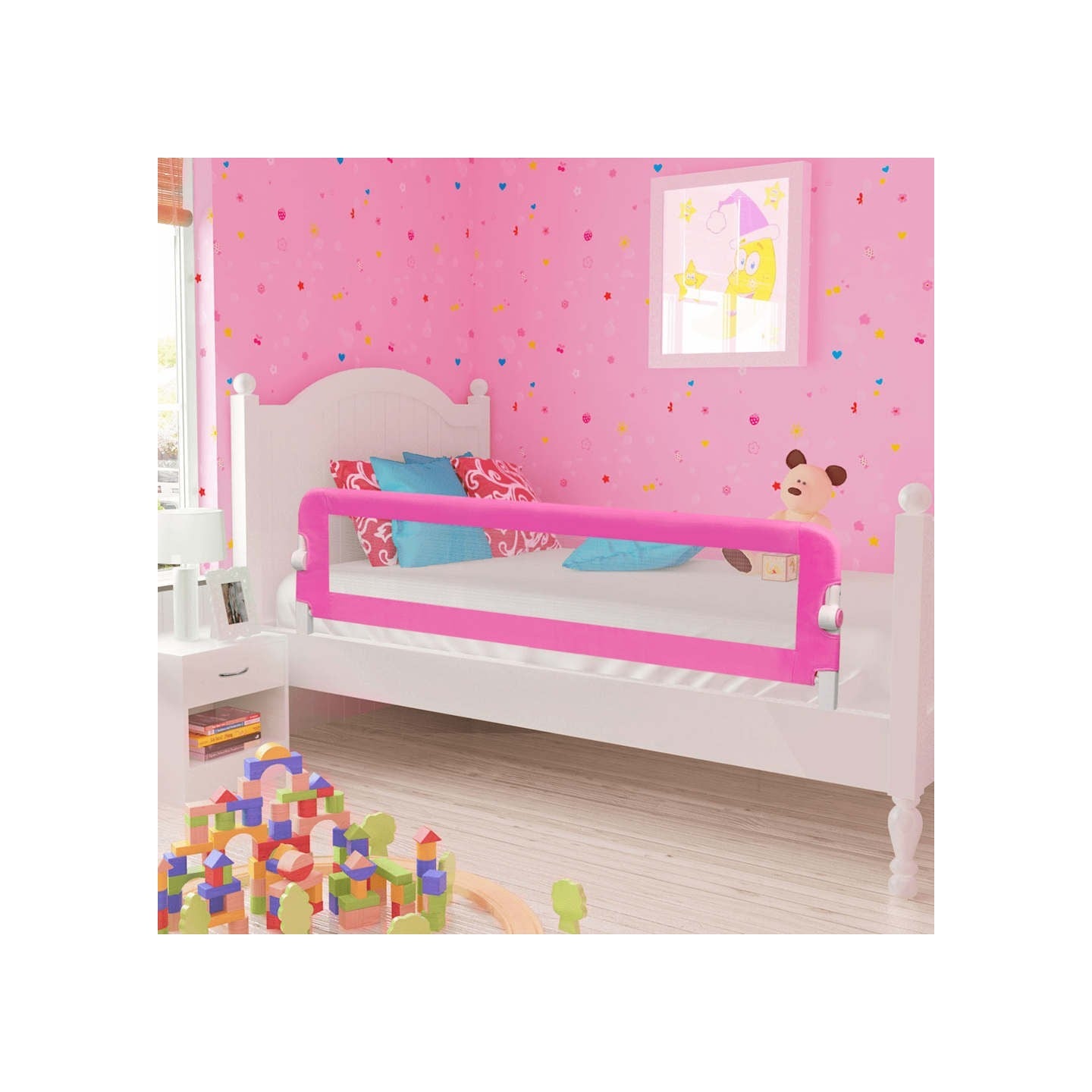 Barrière de lit pour enfants 150x42 cm Rose