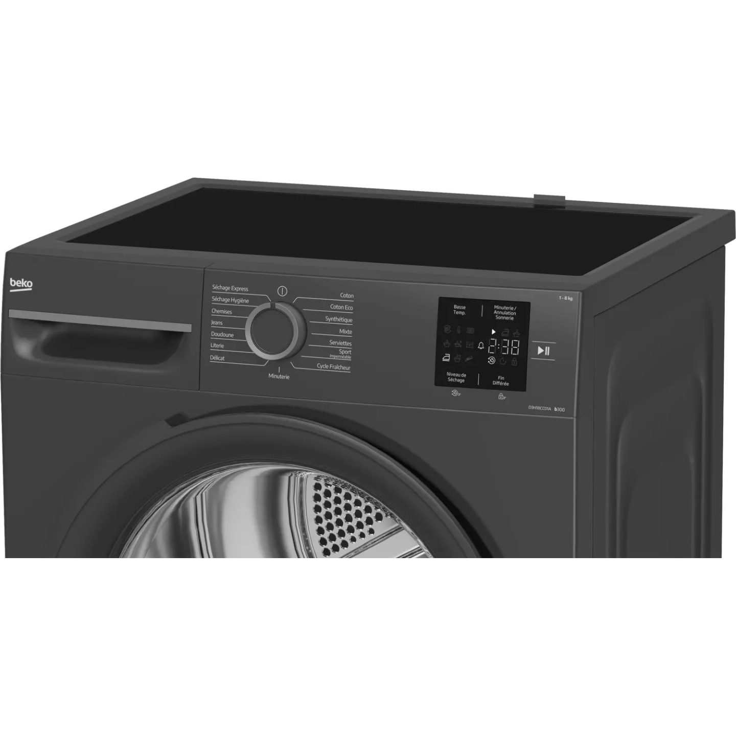 Sèche-linge pompe à chaleur Beko D3H18CC01A 8 kg noir | Nimestore