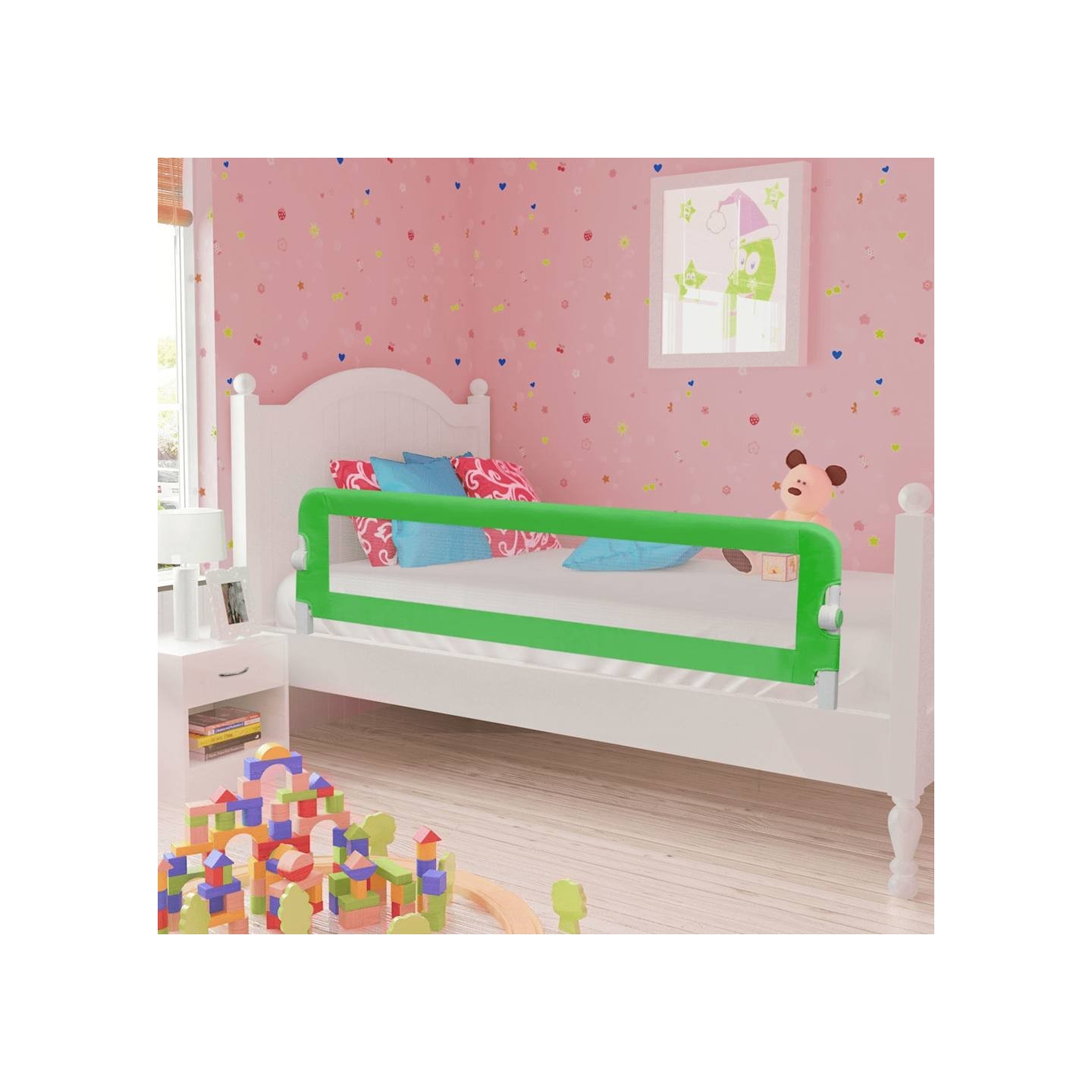 Barrière de lit pour enfants 150x42 cm Vert