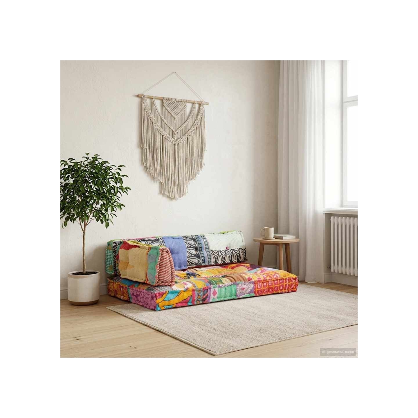 Coussin de canapé palette Multicolore Tissu Patchwork