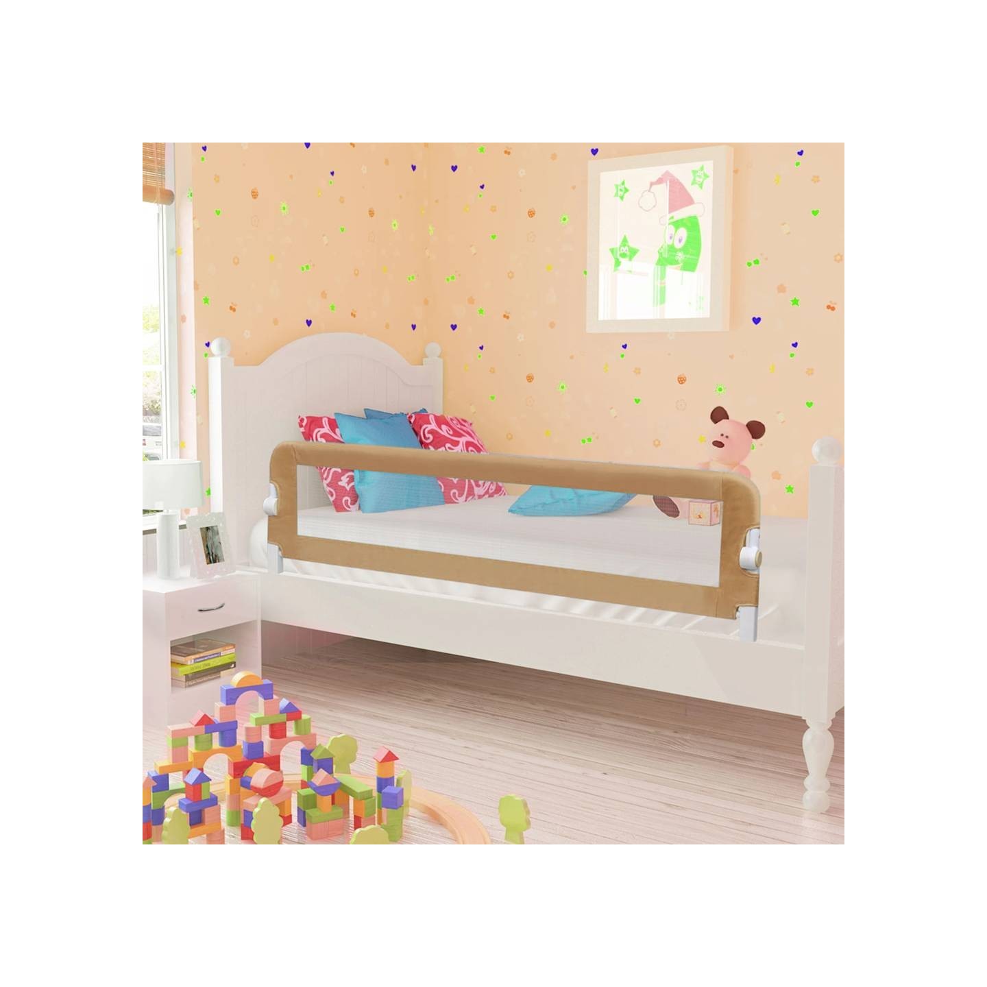 Barrière de lit enfant Taupe 150x42 cm Polyester