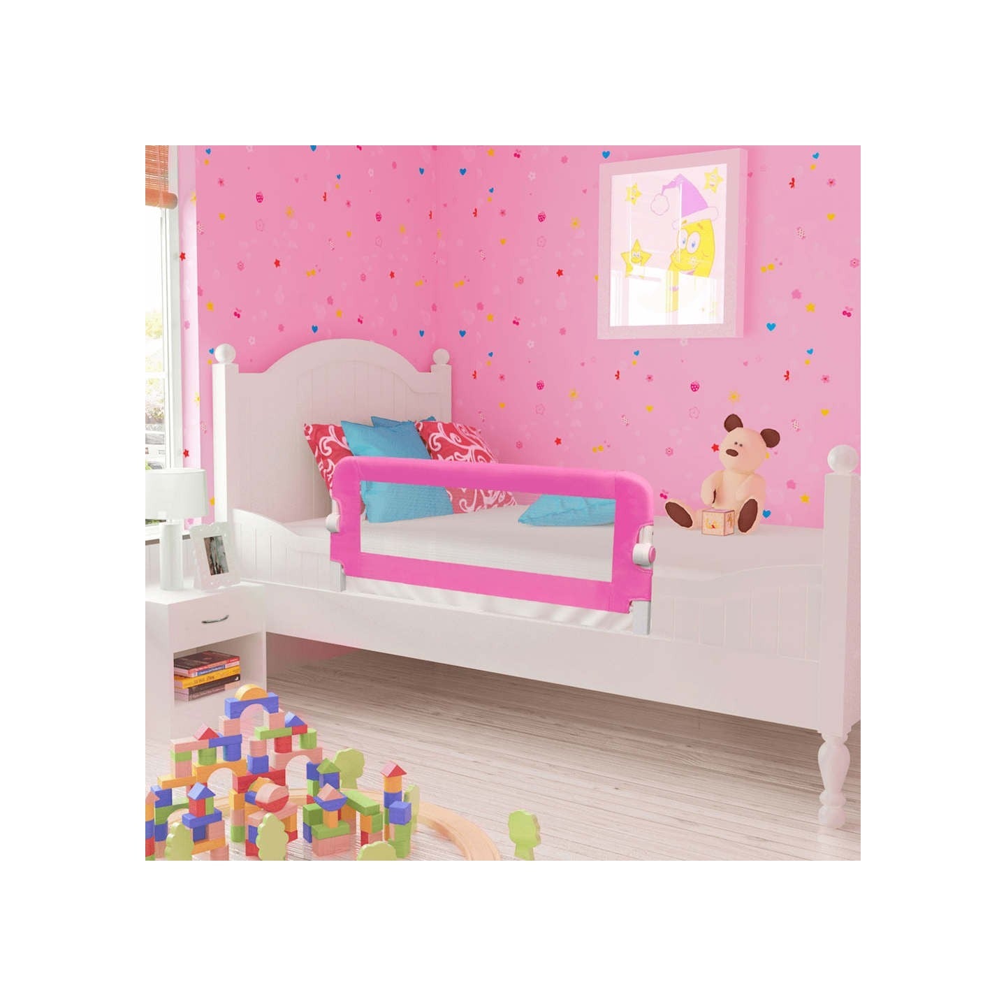 Barrière de lit pour enfants 102x42 cm Rose