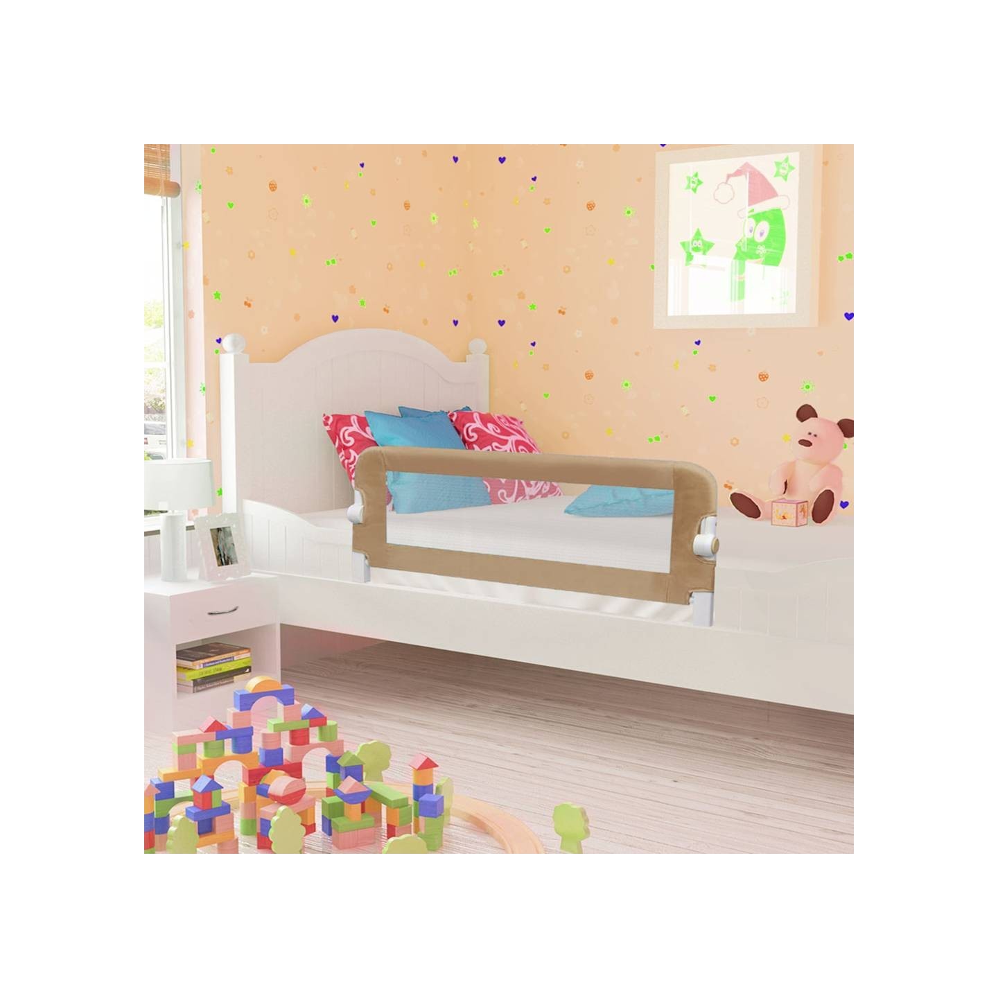 Barrière de sécurité de lit d'enfant Taupe 120x42 cm Polyester