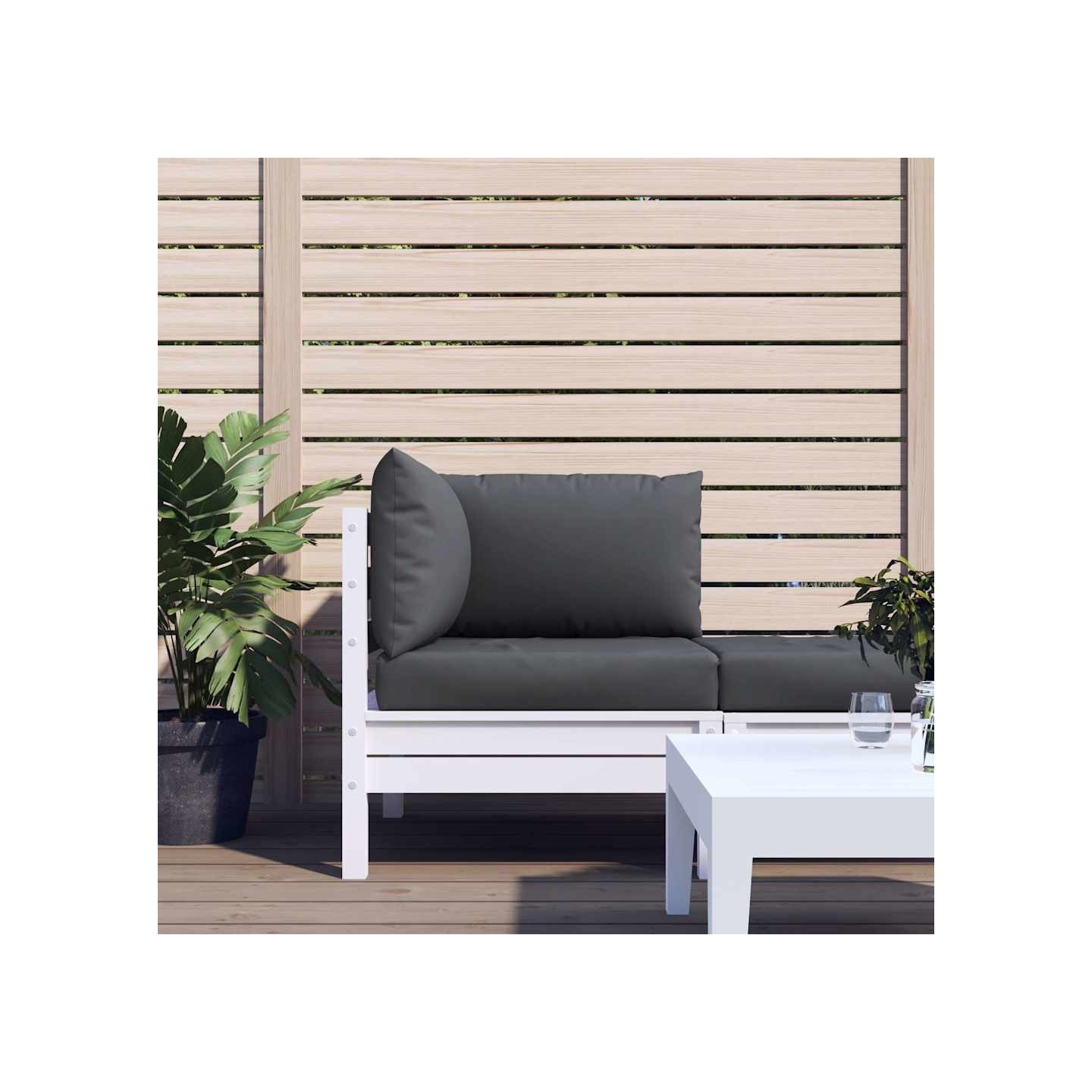 Coussins de palette lot de 3 anthracite tissu oxford