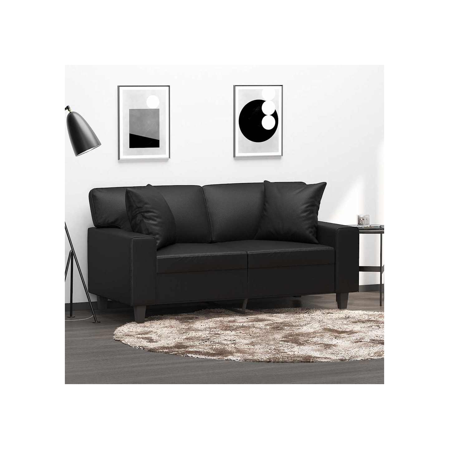 Coussins décoratifs lot de 2 Noir 40x40 cm Similicuir